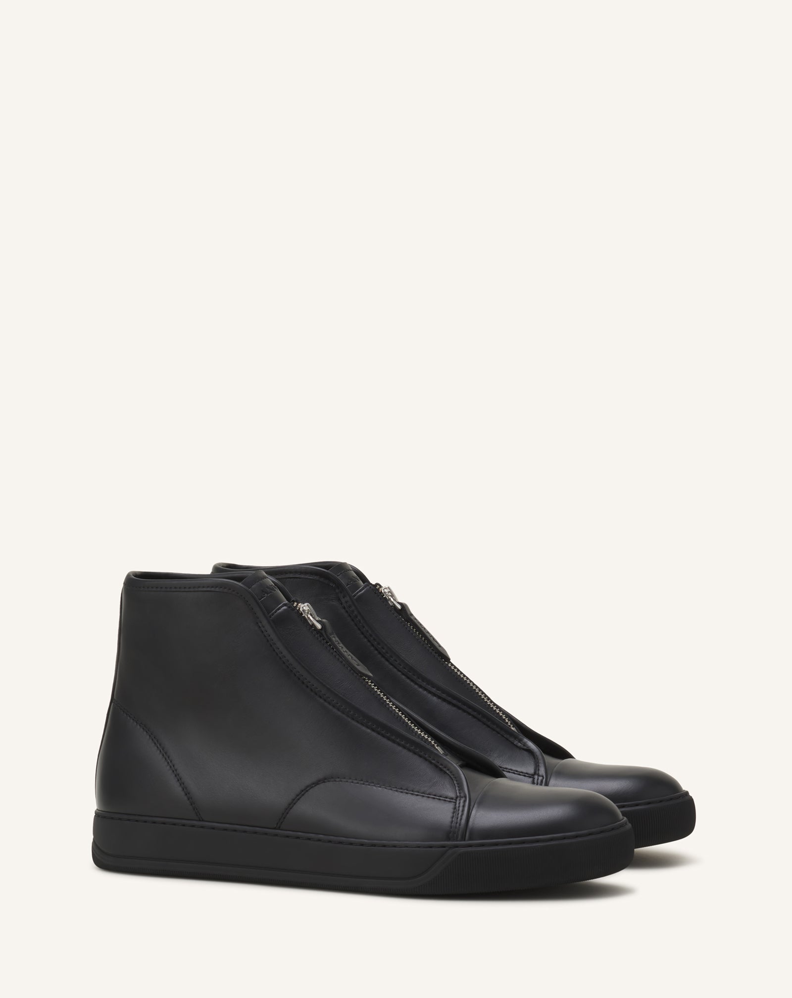 SNEAKERS DBB1 MONTANTES EN CUIR NOIR