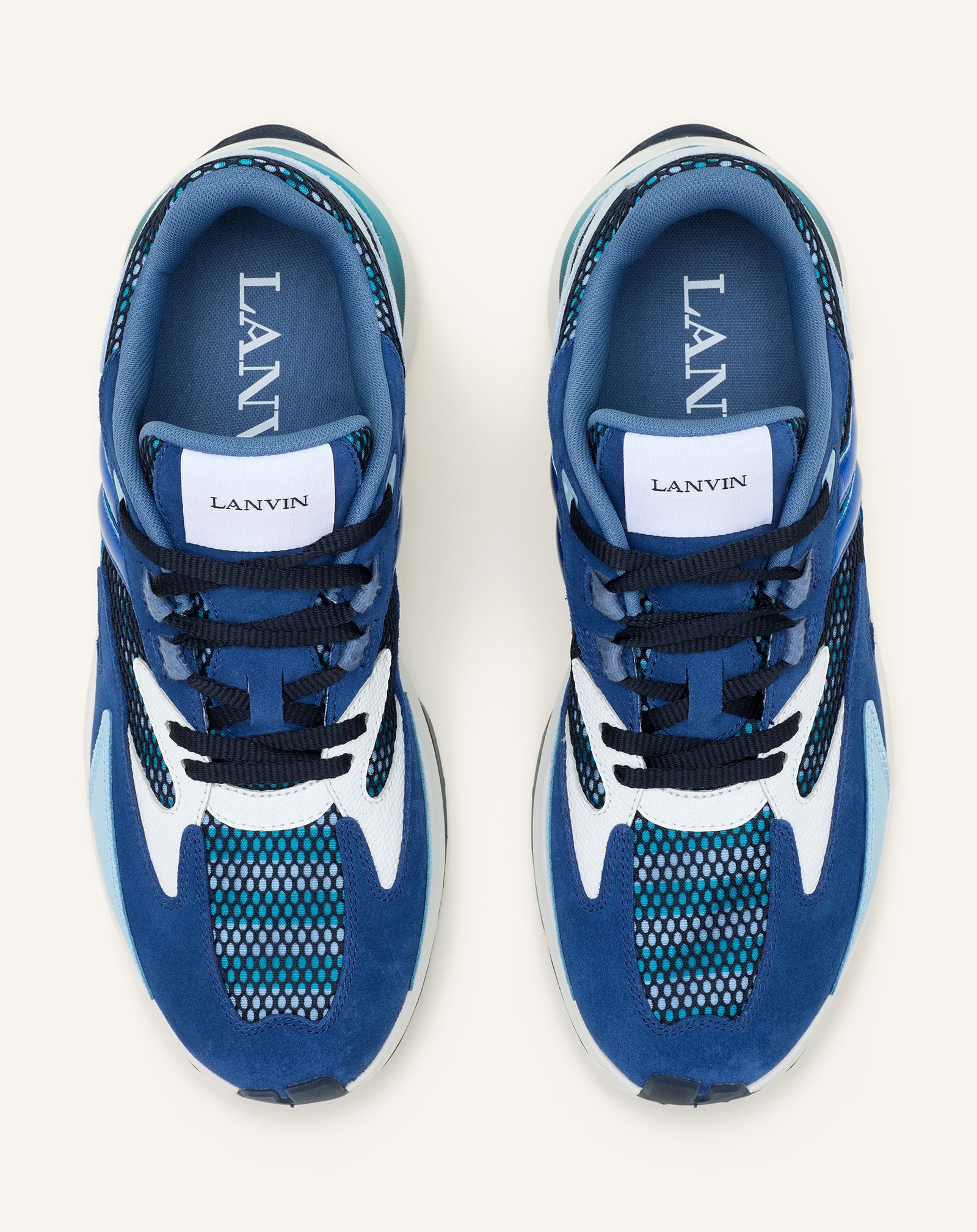 SNEAKERS JLA EN MESH ET CUIR MÉTALLISÉ