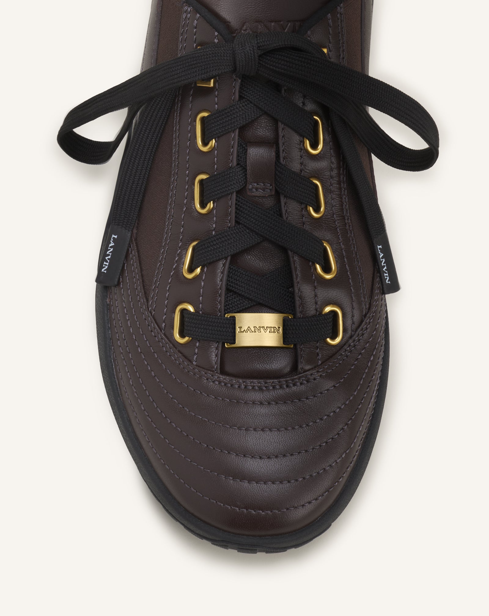 SNEAKERS LNV2 EN CUIR MARRON