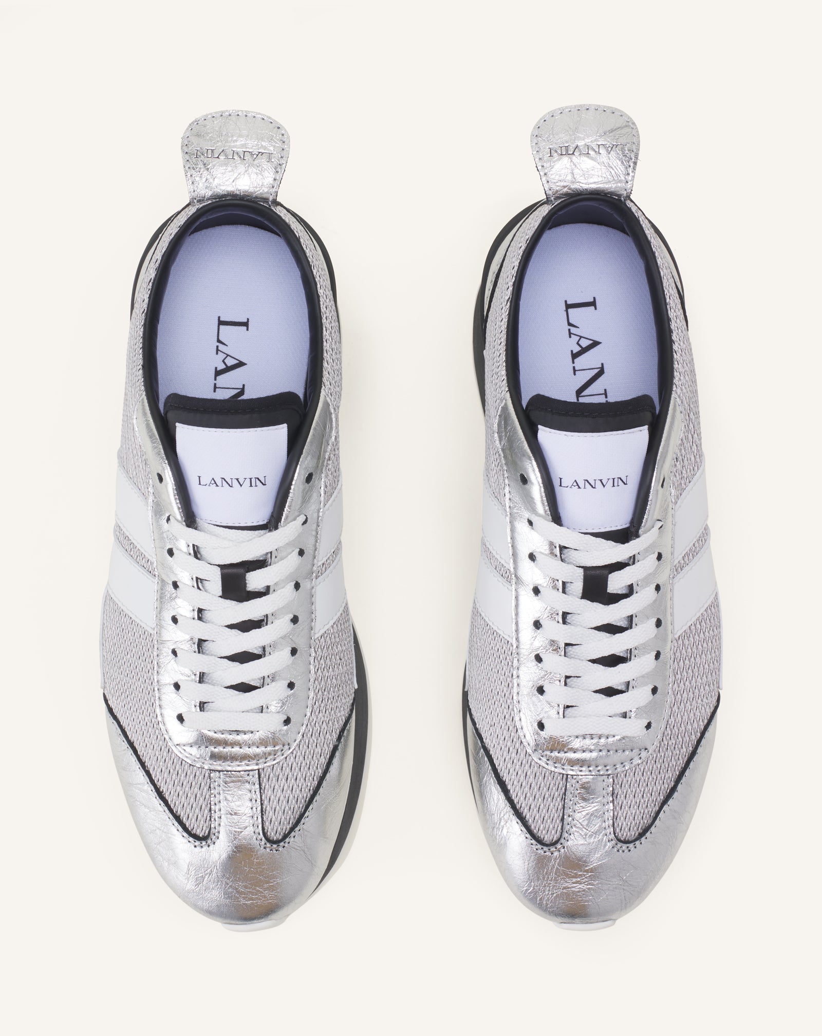 SNEAKERS BUMPR EN CUIR METALLISE FROISSE