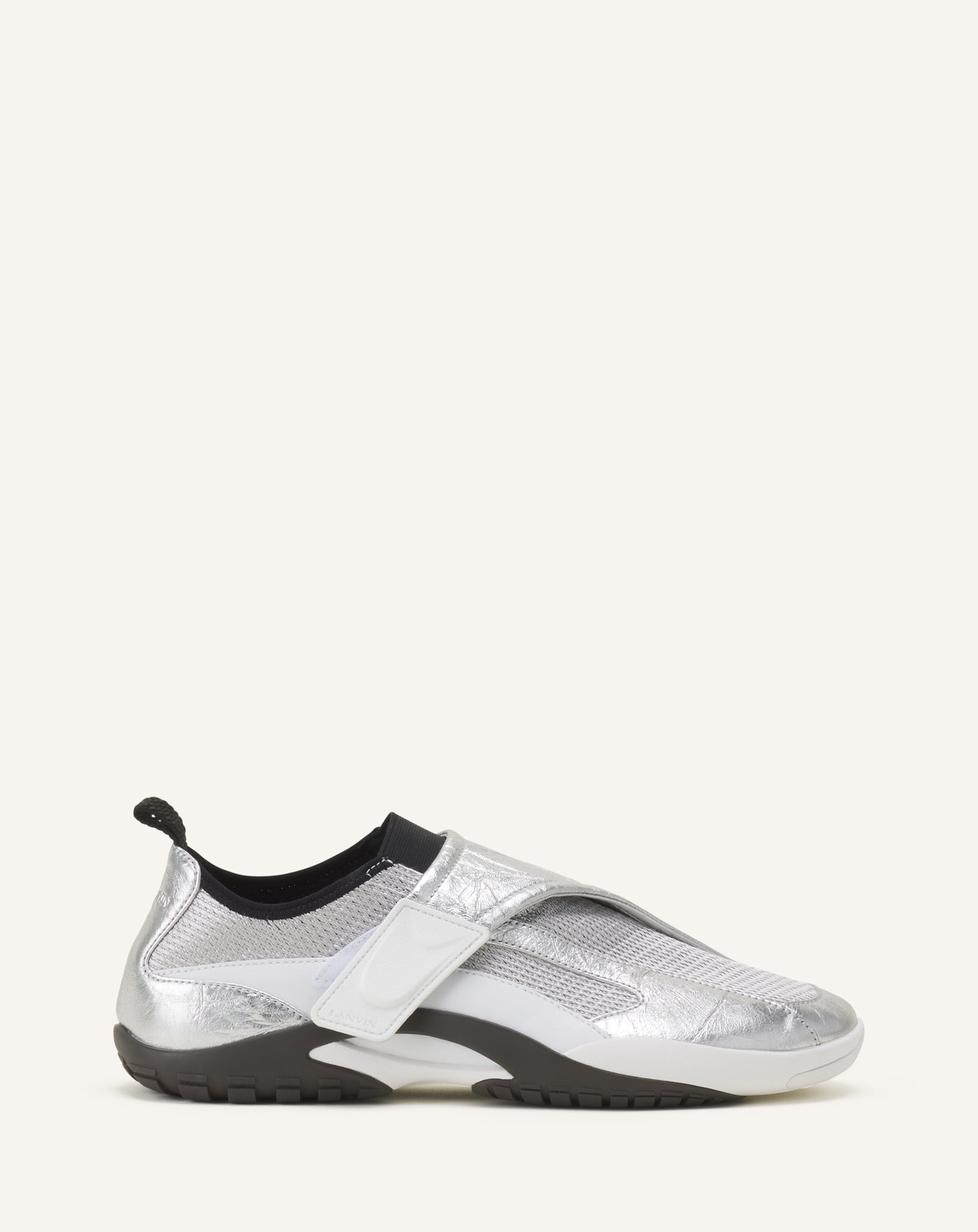 SNEAKER LNV1 EN CUIR METALLISE FROISSE