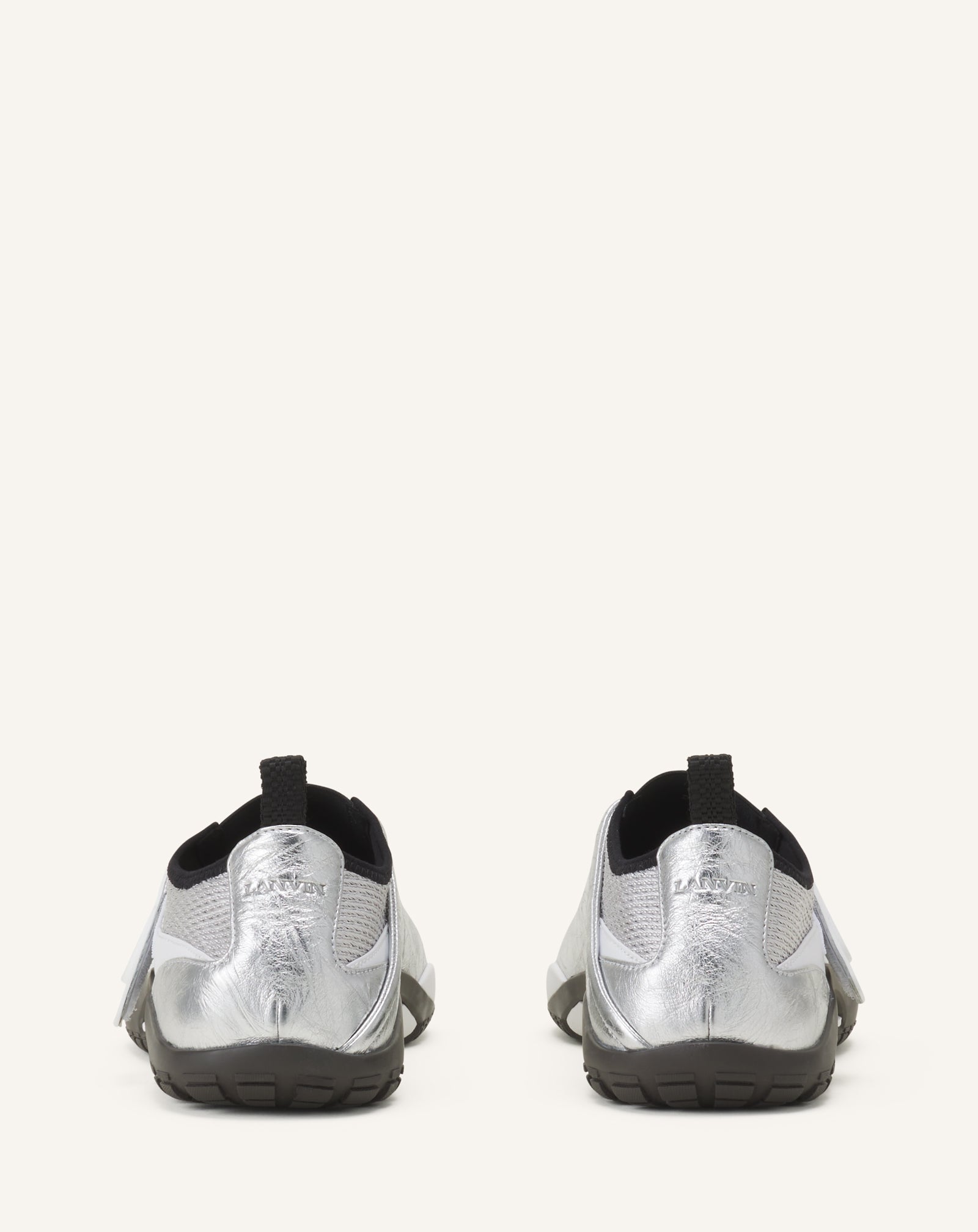 SNEAKER LNV1 EN CUIR METALLISE FROISSE