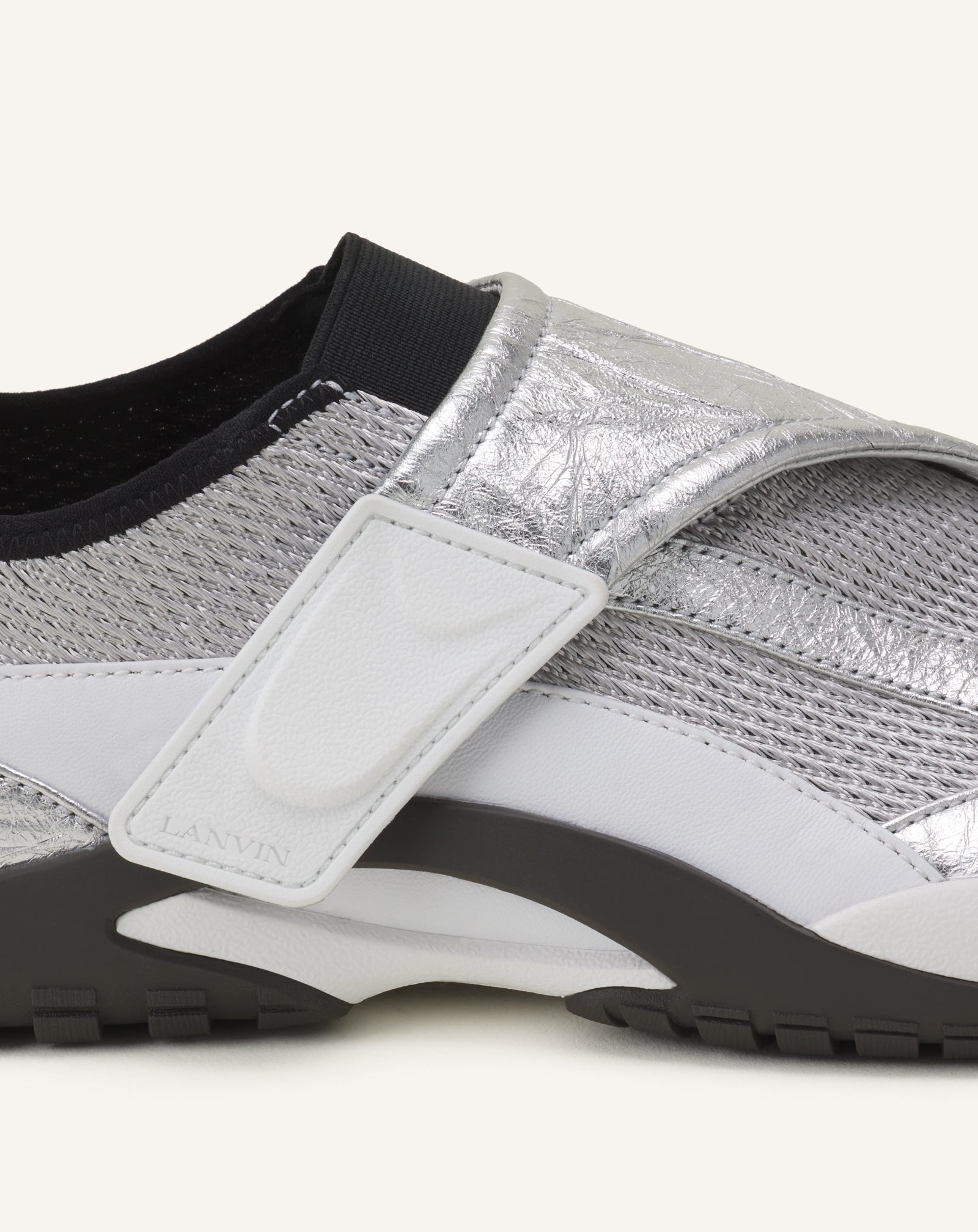 SNEAKER LNV1 EN CUIR METALLISE FROISSE