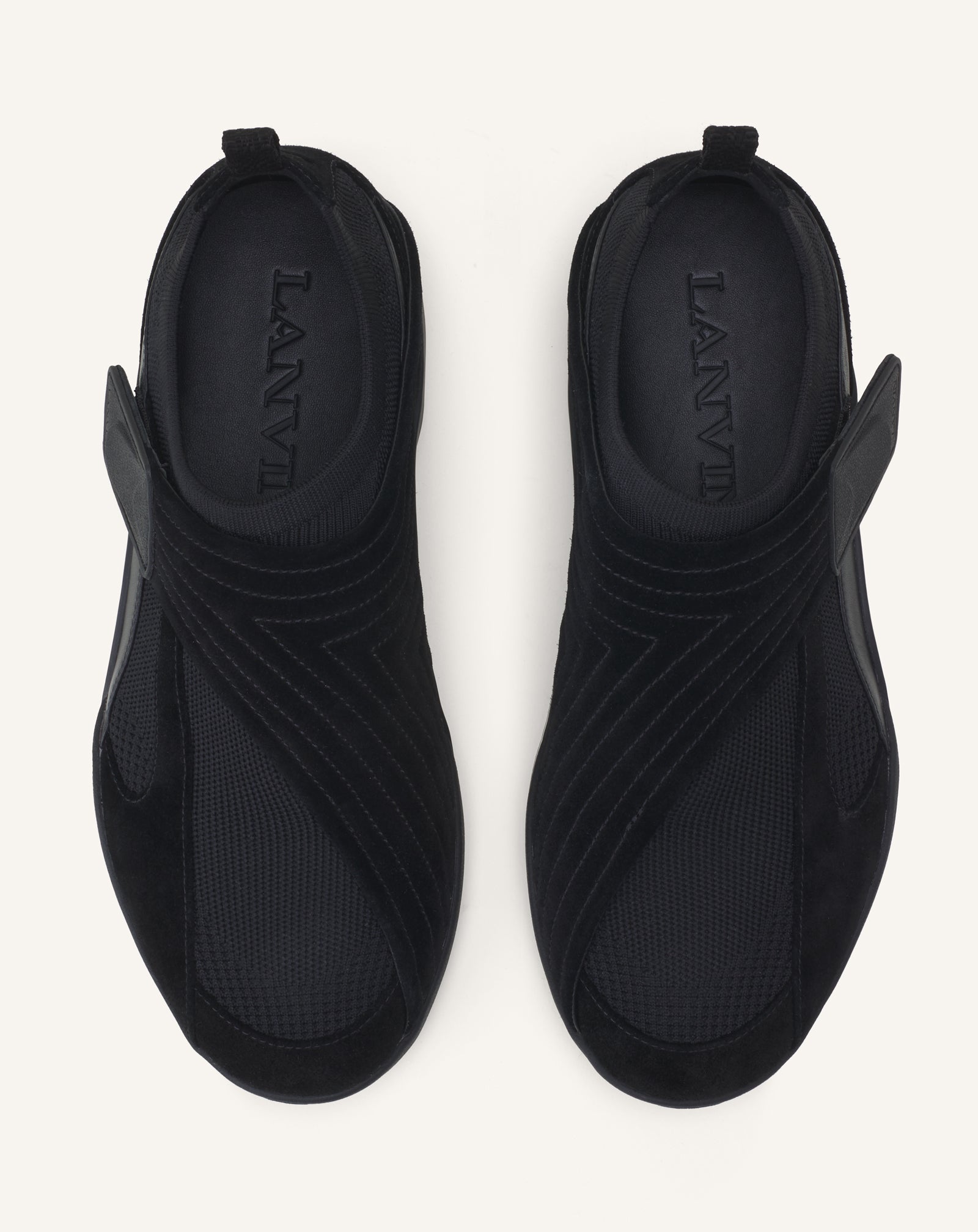 SNEAKER LNV1 EN SUEDE TRICOTE NOIR