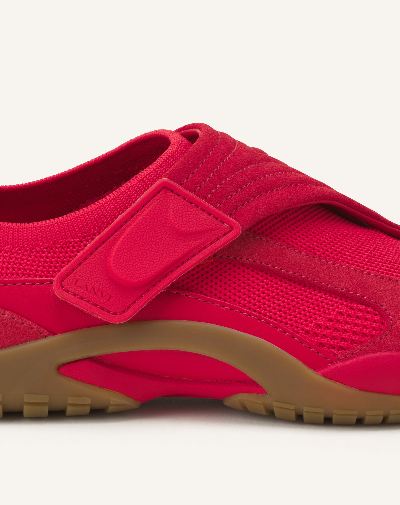 SNEAKER LNV1 EN SUEDE TRICOTE ROUGE