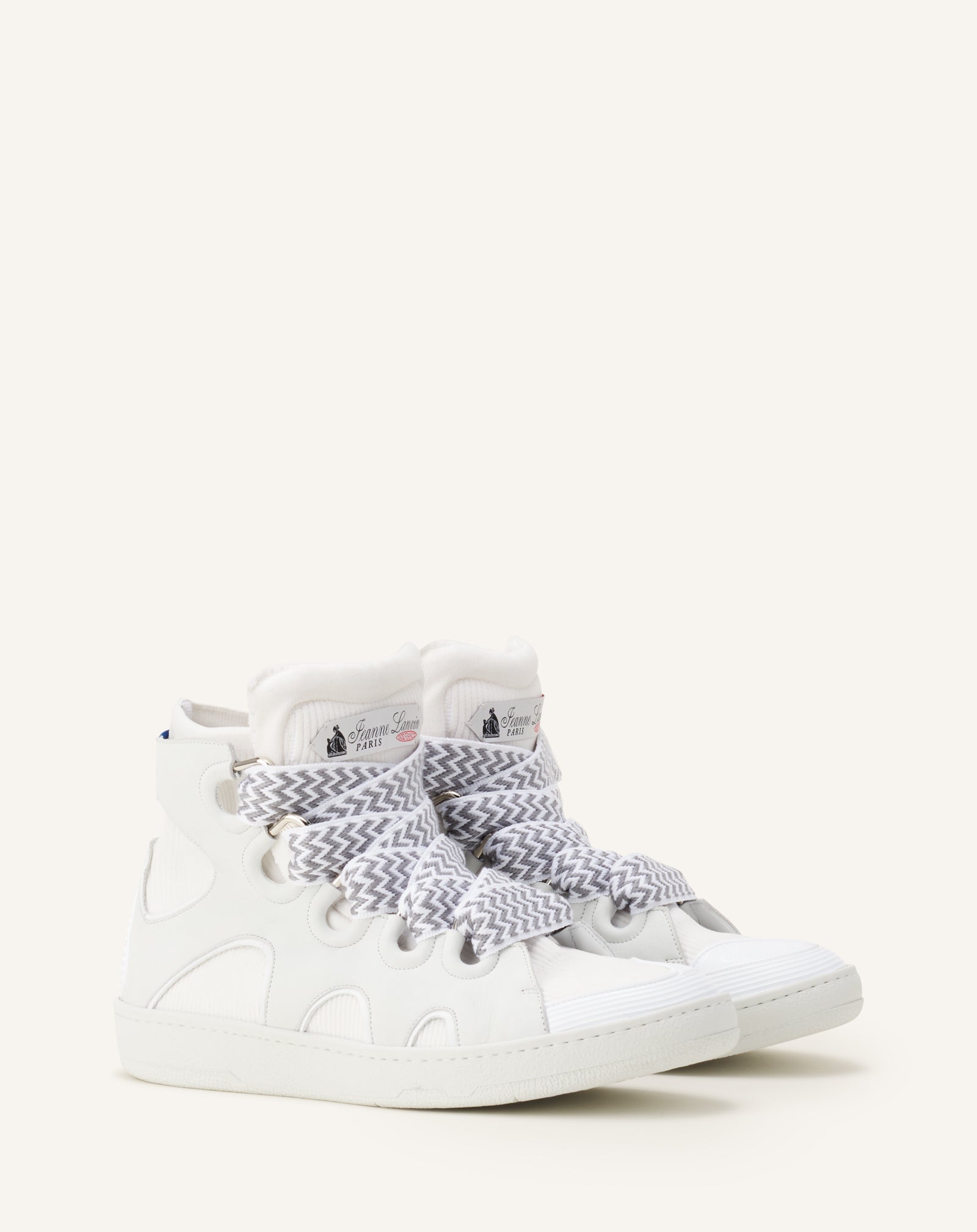 SNEAKERS CURB HIGH TOP EN KNIT BLANC