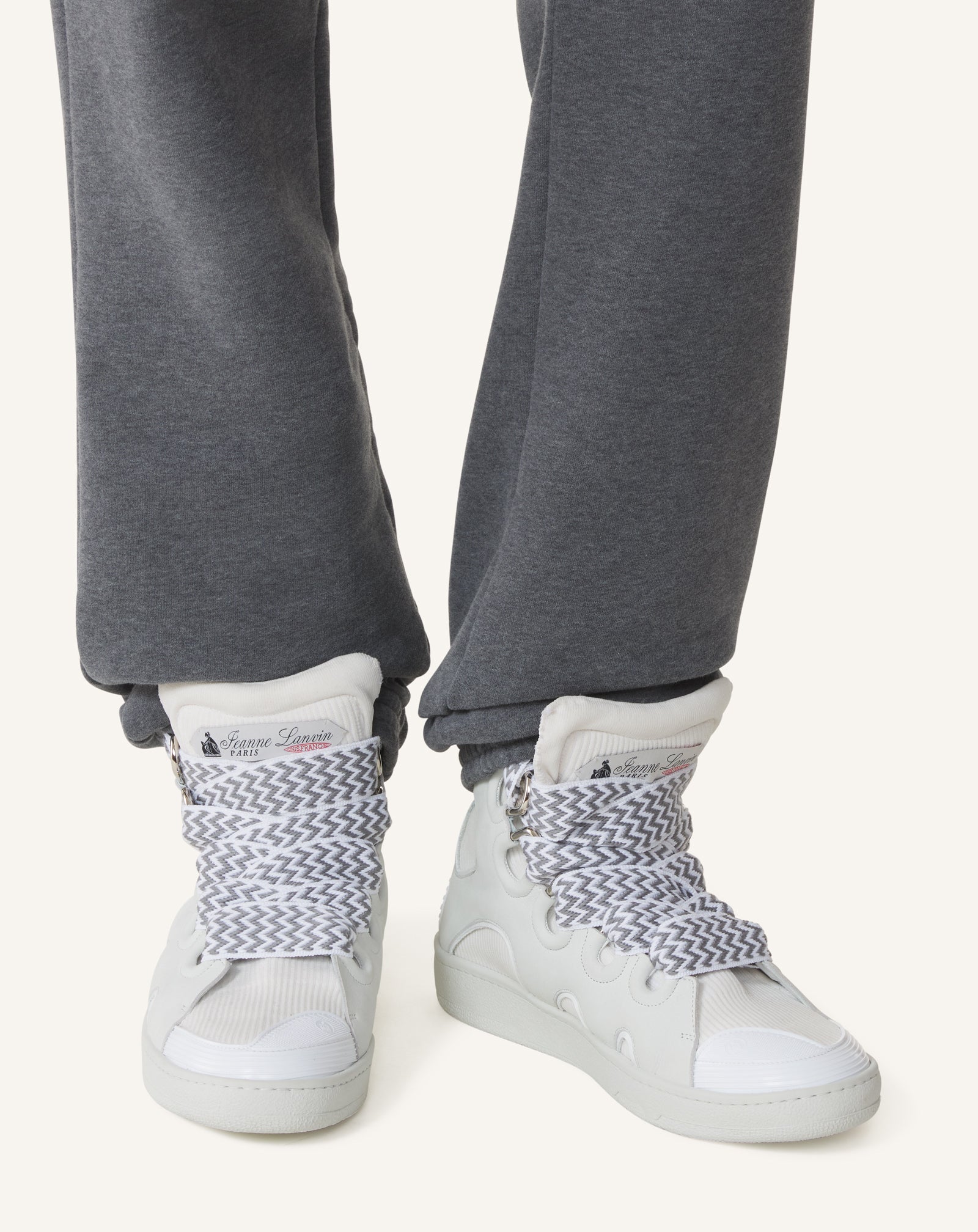 SNEAKERS CURB HIGH TOP EN KNIT BLANC