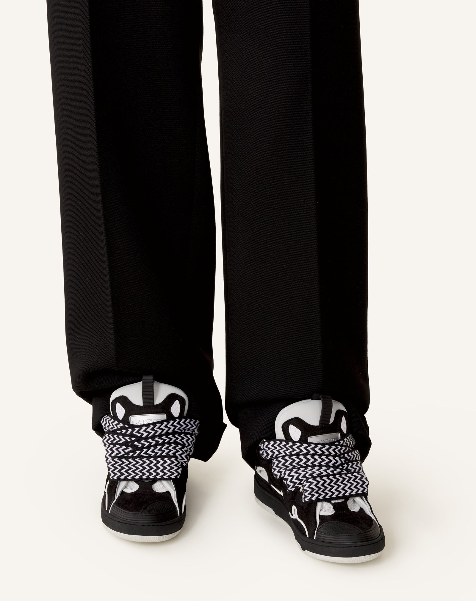 SNEAKERS CURB EN CUIR GRIS