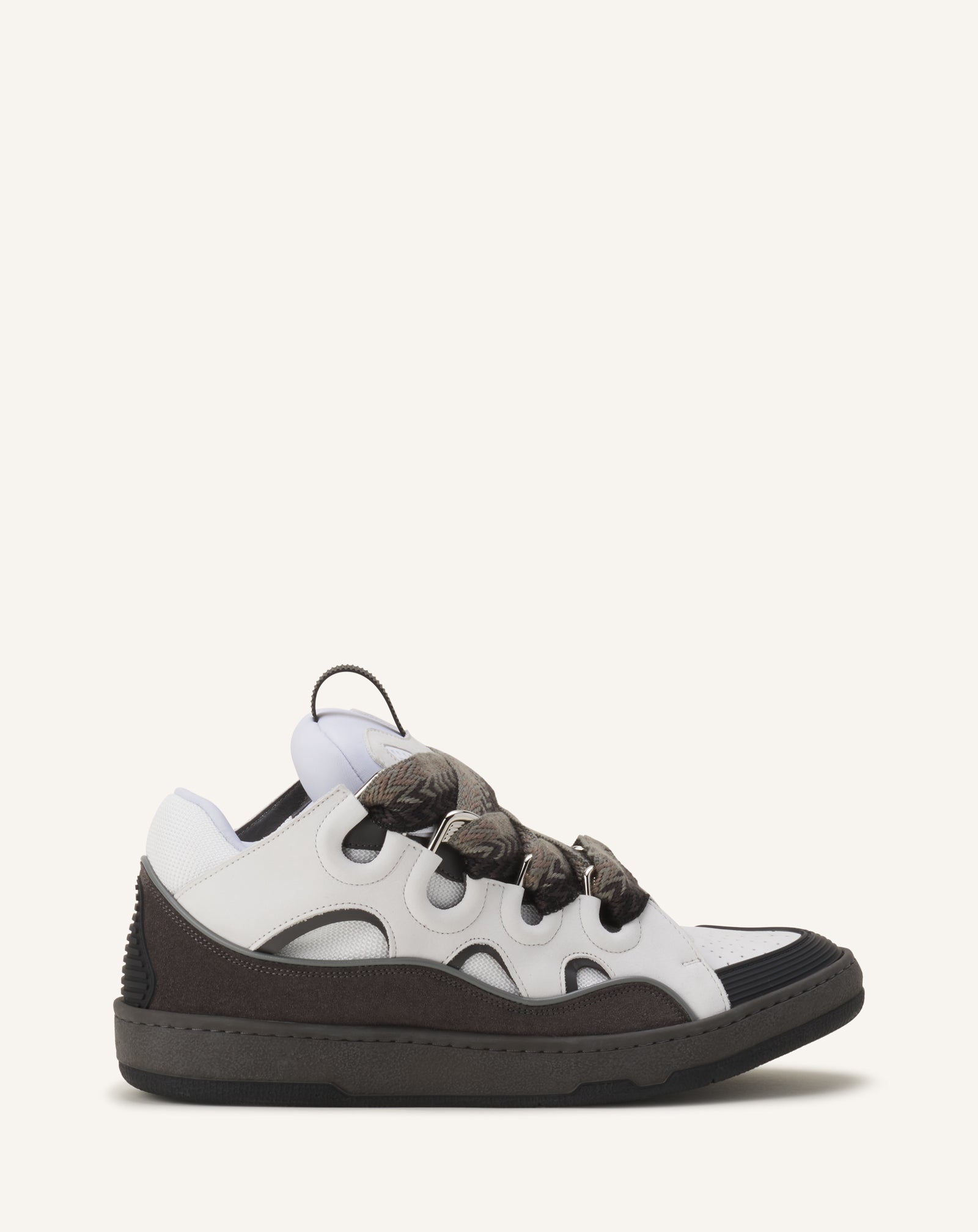 SNEAKERS CURB EN CUIR GRIS