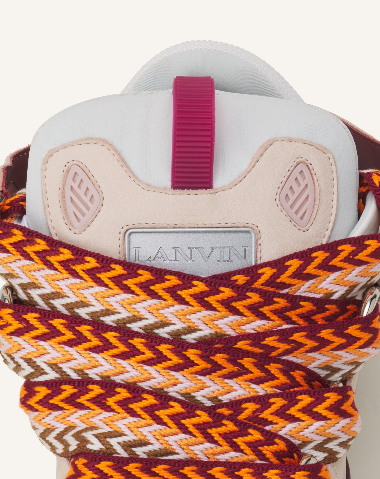 コラヴァン Pink Curb Leather Sneakers | Lanvin