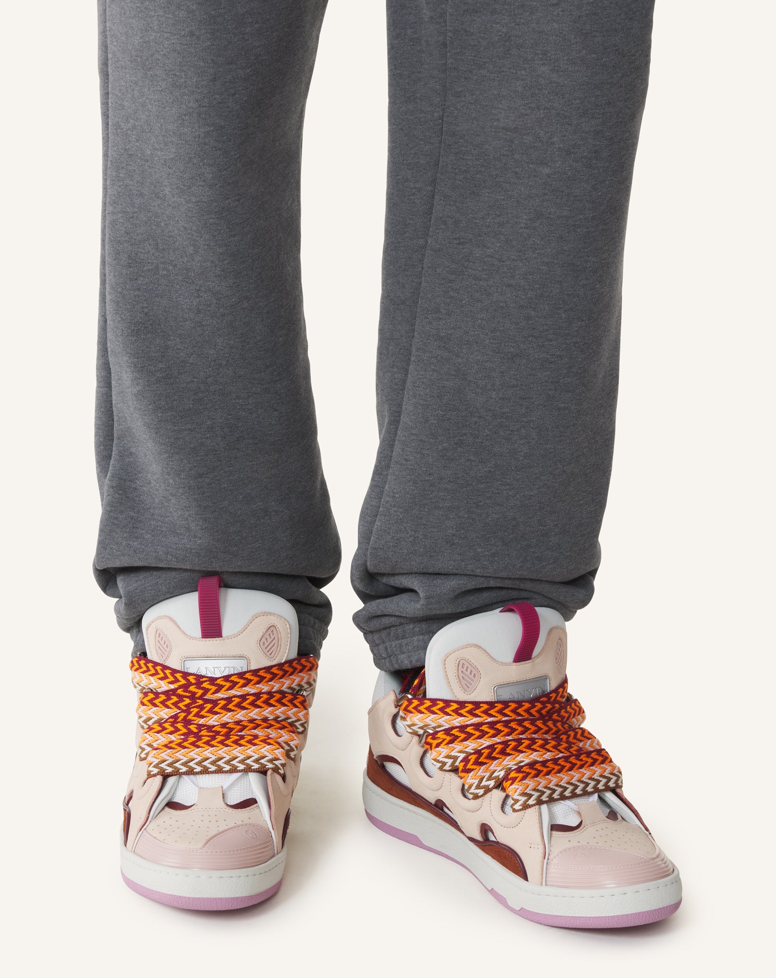 Pink Curb Leather Sneakers | Lanvin
