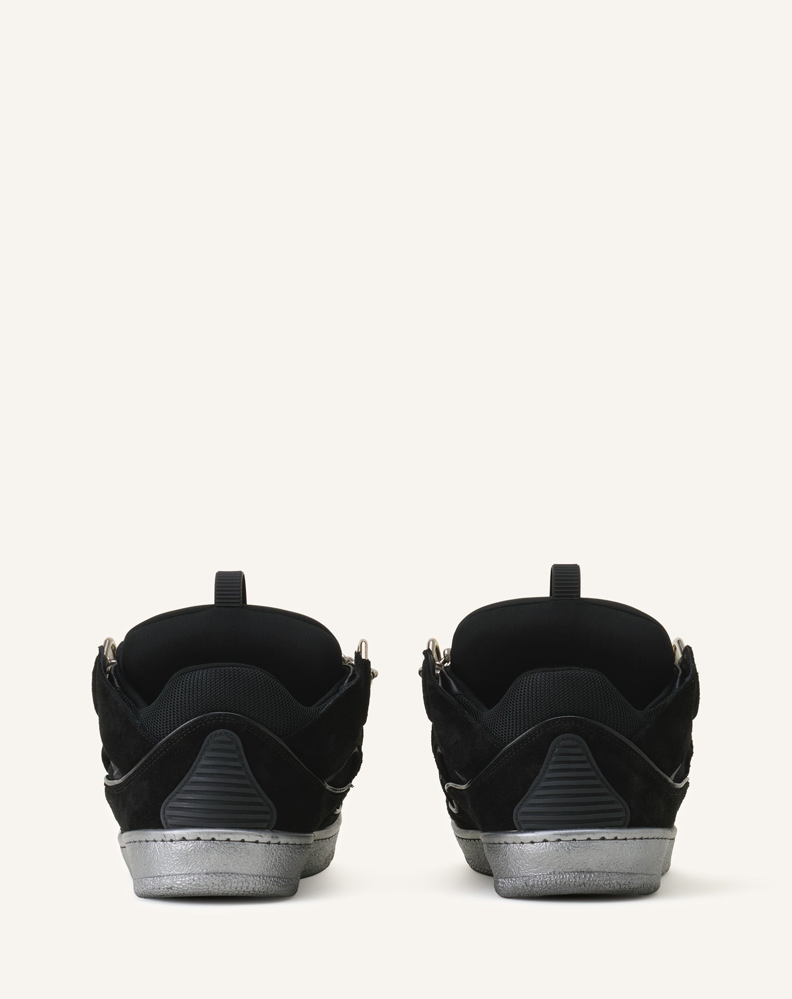 SNEAKERS CURB ID CHAÎNE EN SUÈDE NOIR