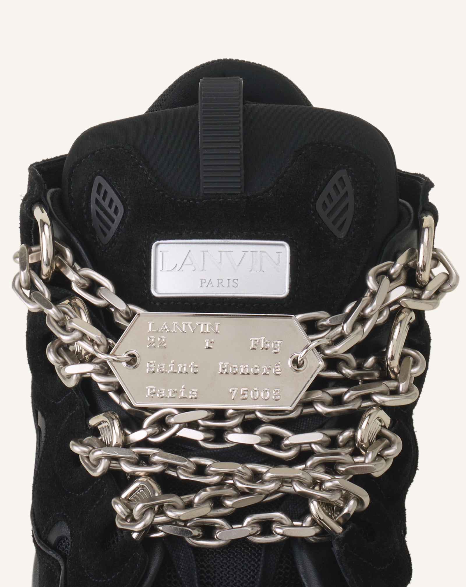 SNEAKERS CURB ID CHAÎNE EN SUÈDE NOIR