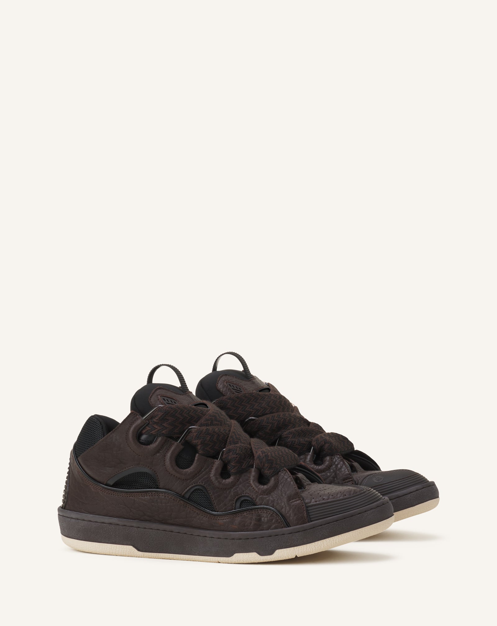 SNEAKERS CURB EN CUIR EFFET DINO GRIS