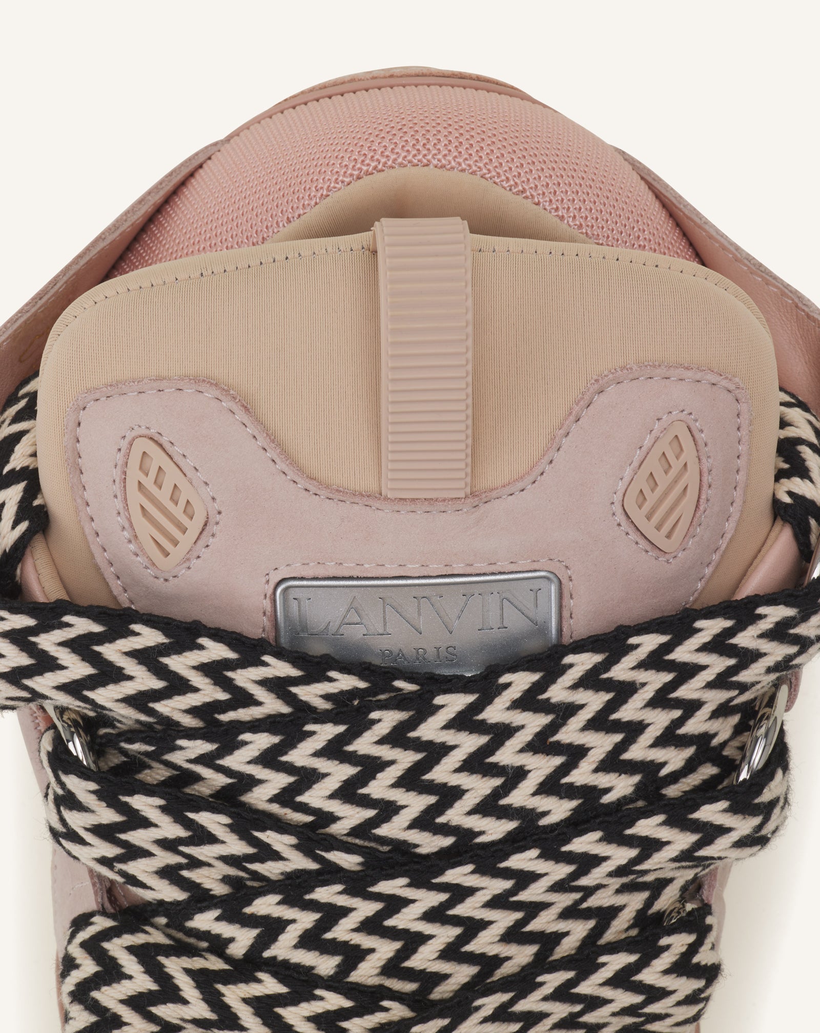 SNEAKERS CURB EN CUIR ROSE