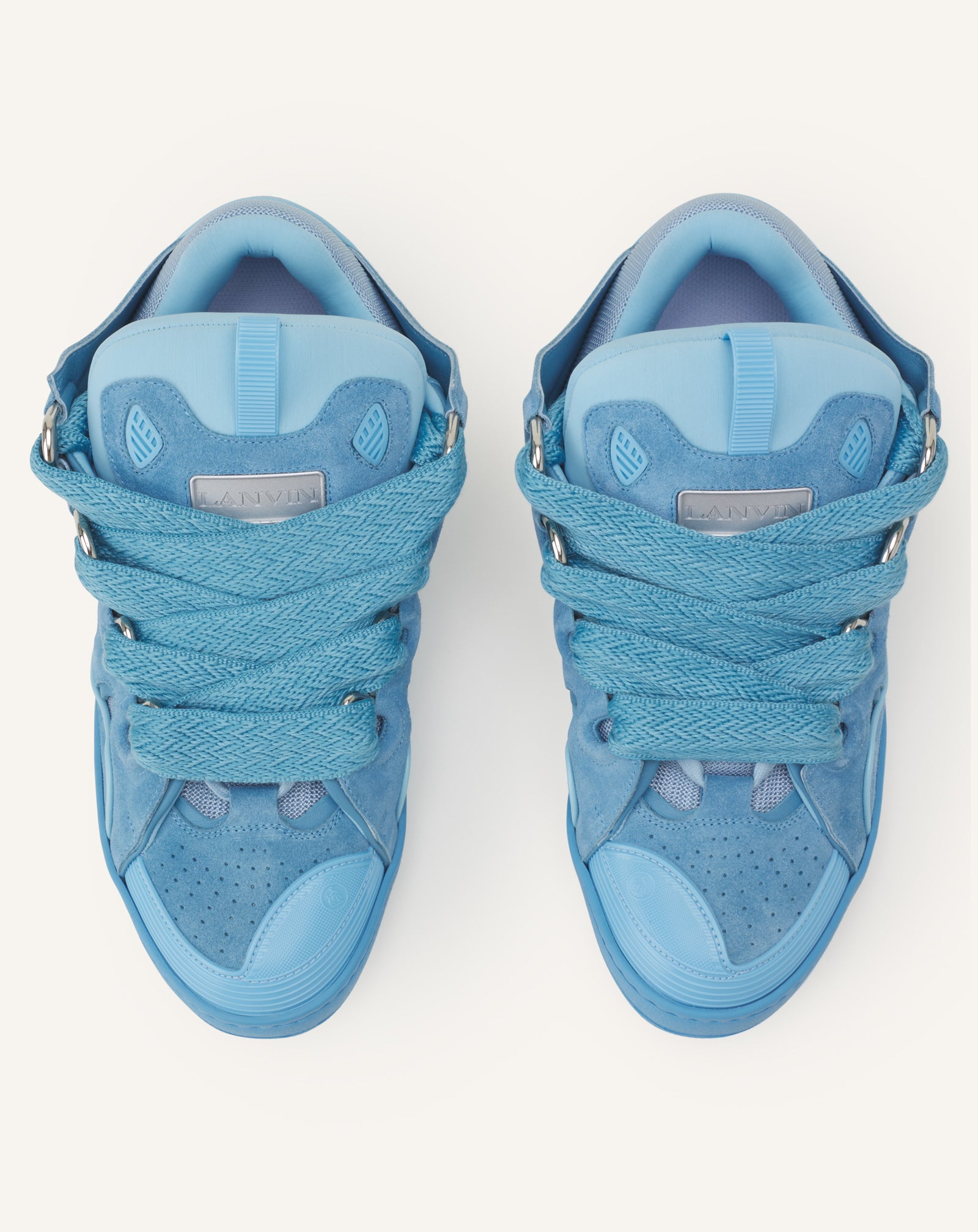 SNEAKERS CURBS EN SUEDE MONOCOLOR BLEU