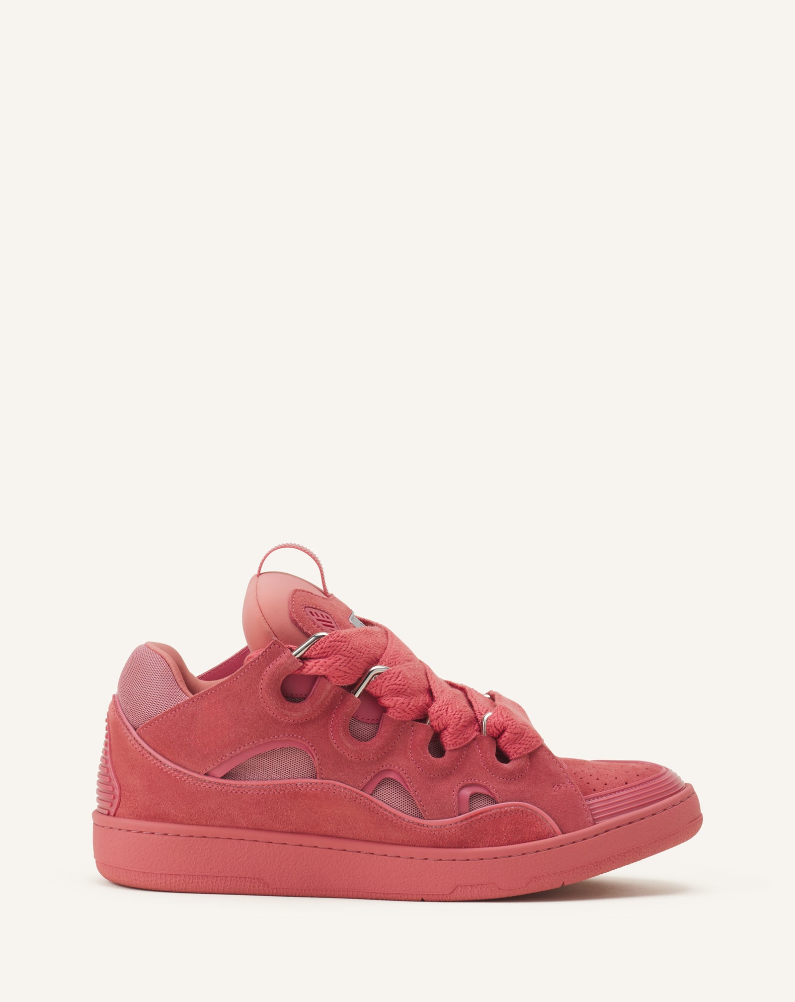 SNEAKERS CURBS EN SUEDE MONOCOLOR ROSE
