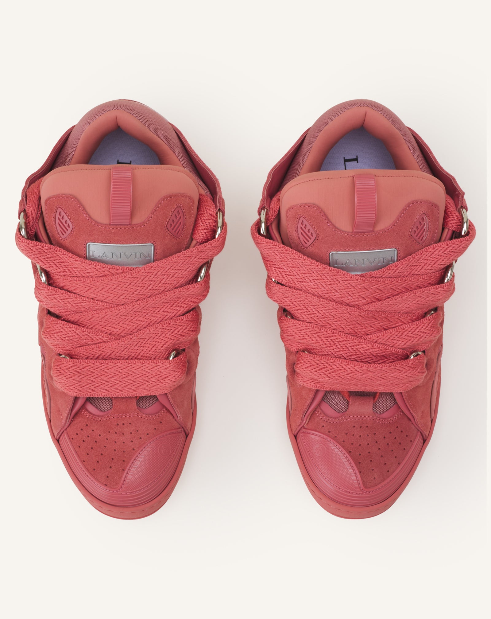 SNEAKERS CURBS EN SUEDE MONOCOLOR ROSE