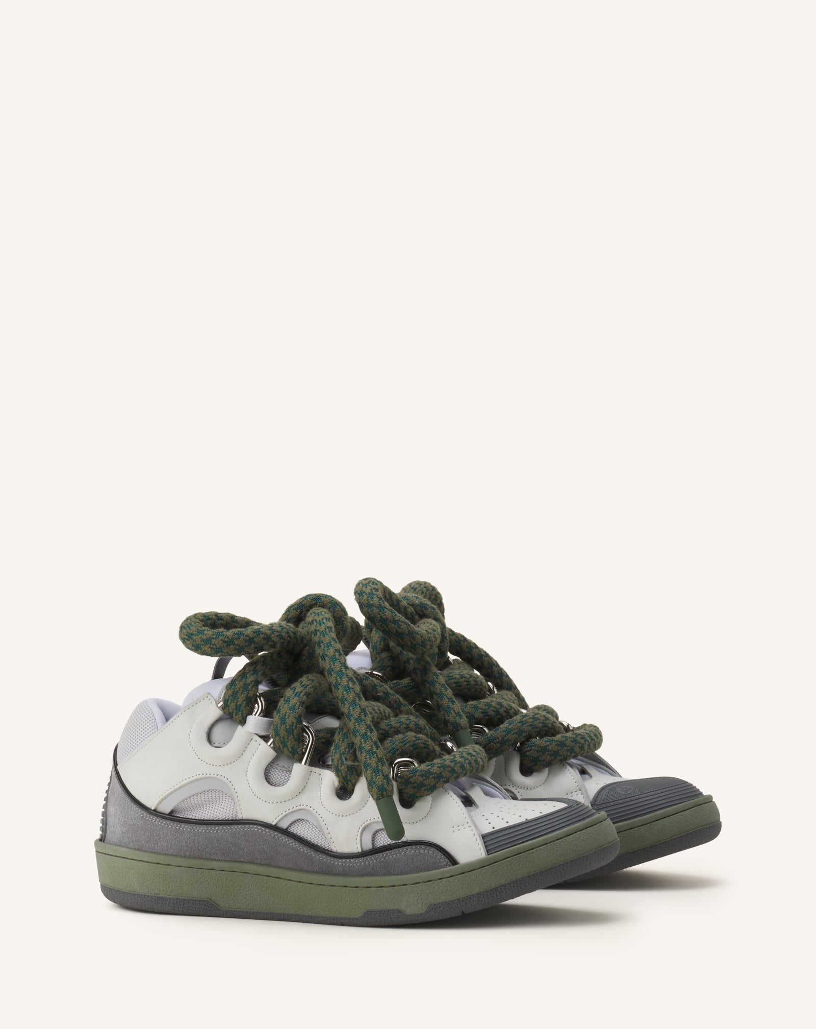 SNEAKERS CURB SNAKE EN CUIR GRIS