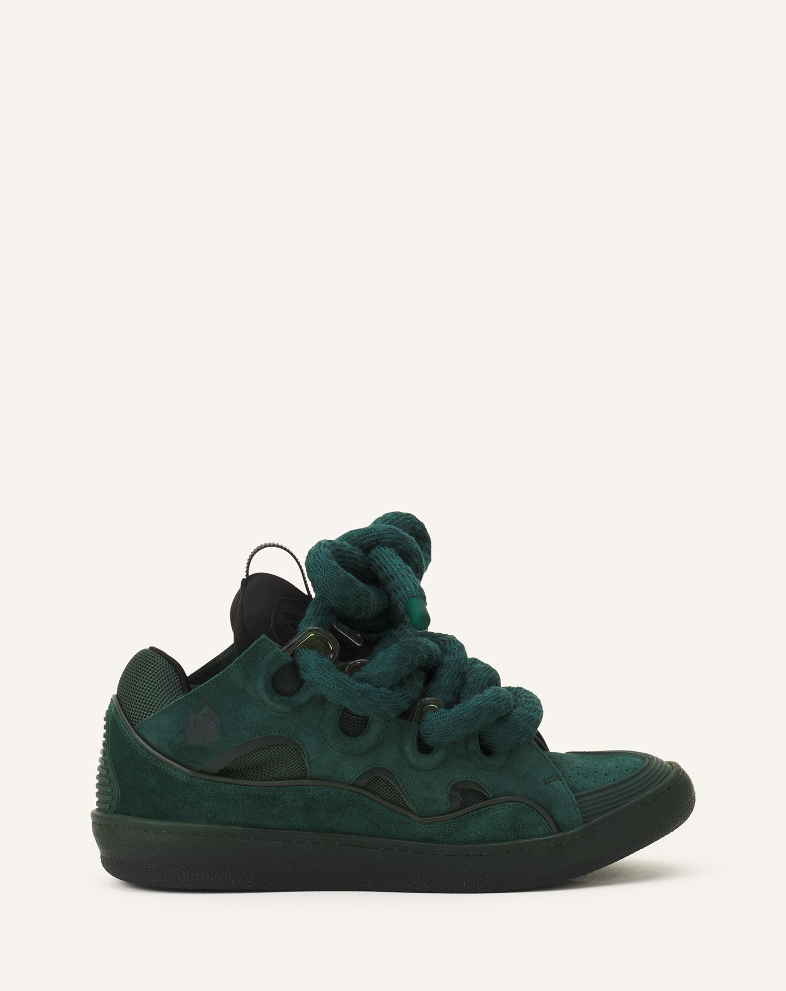 SNEAKERS CURB EN CUIR LACETS SNAKE