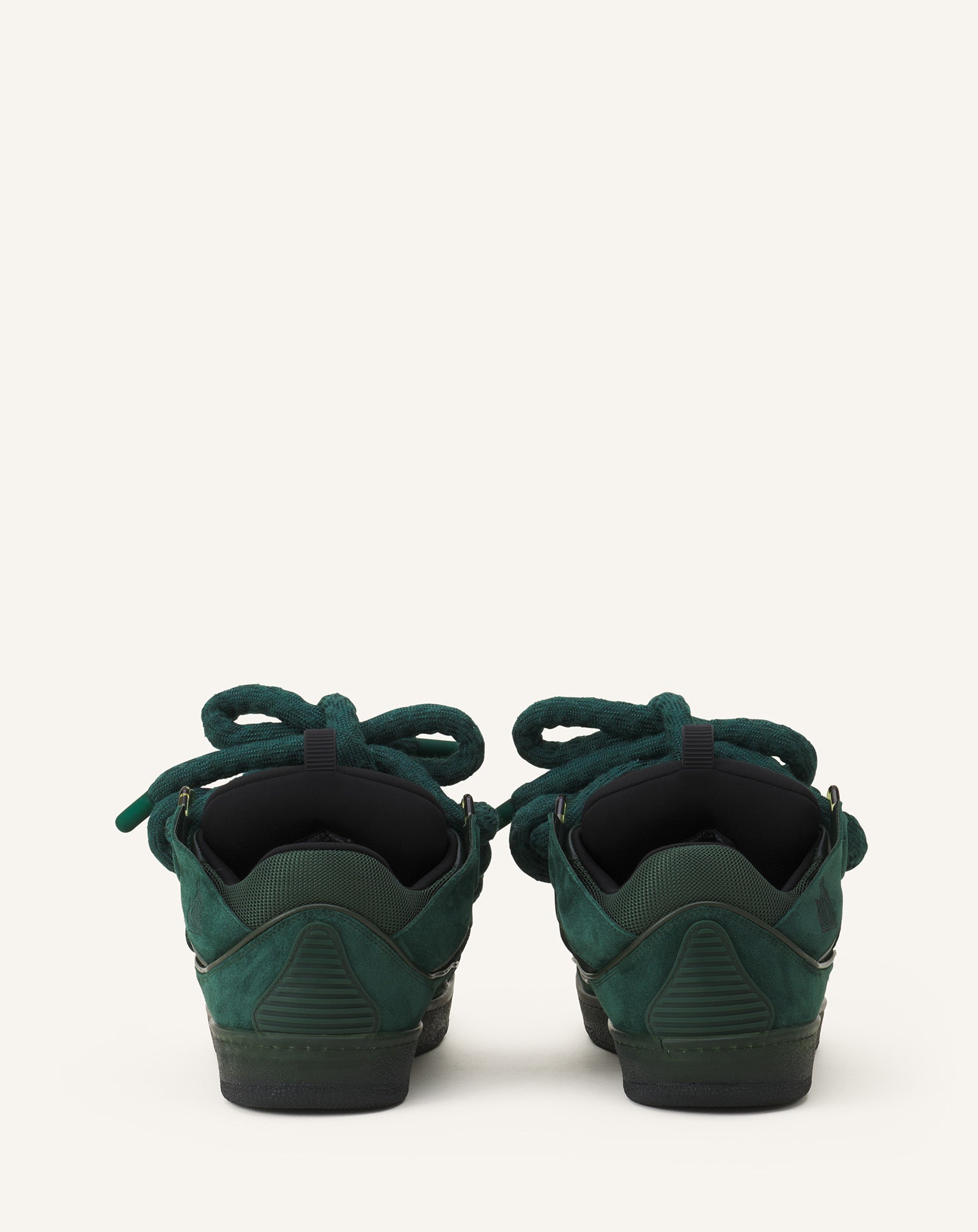 SNEAKERS CURB EN CUIR LACETS SNAKE VERT