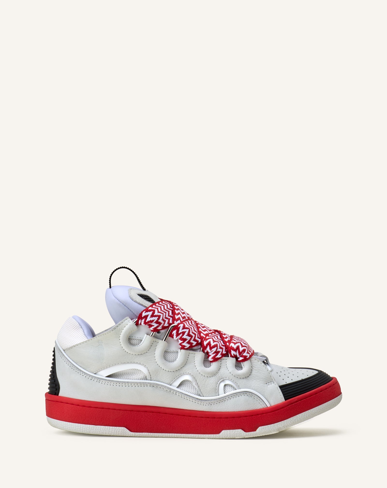 SNEAKERS CURB BICO EN CUIR BLANC