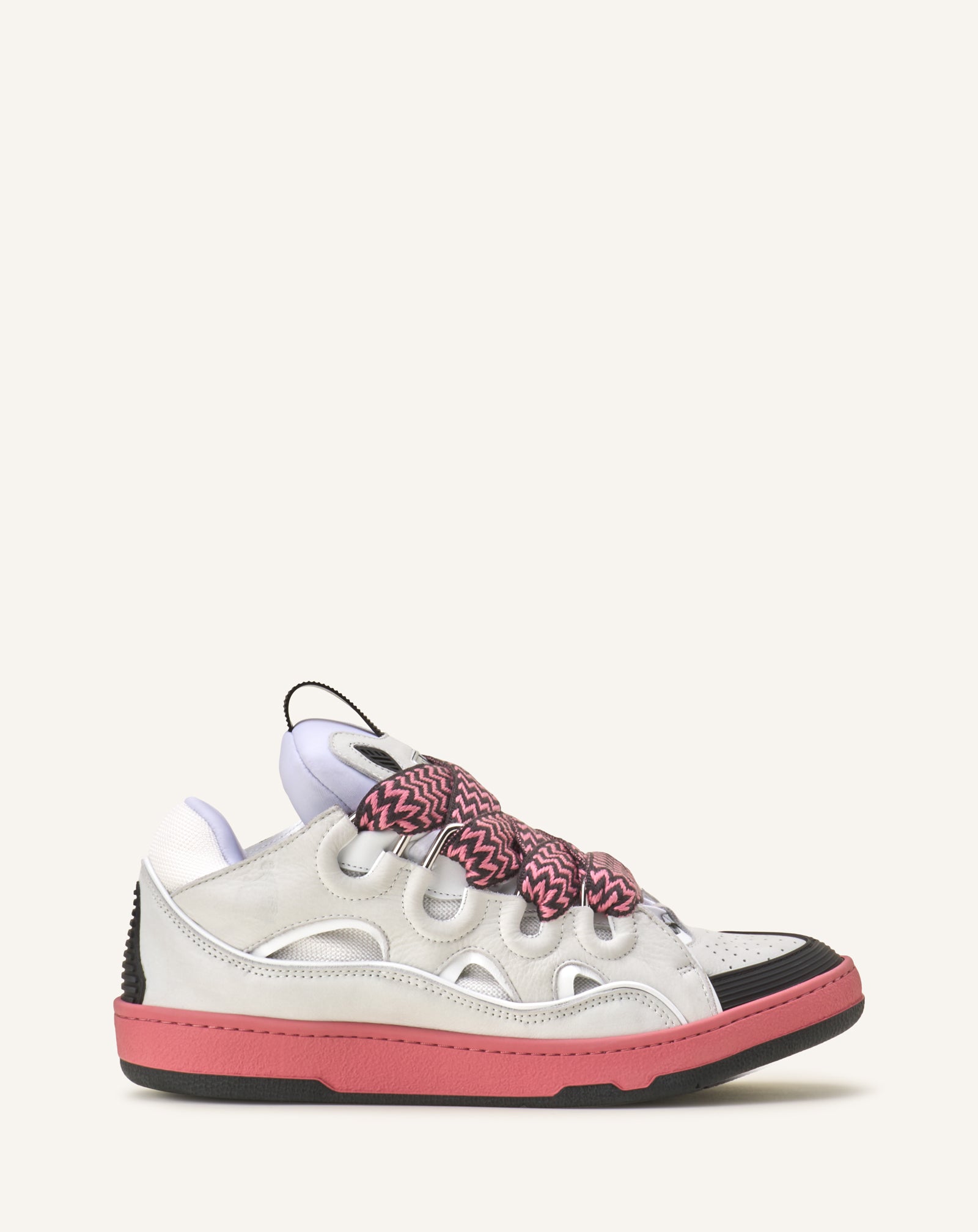SNEAKERS CURB BICO EN CUIR BLANC