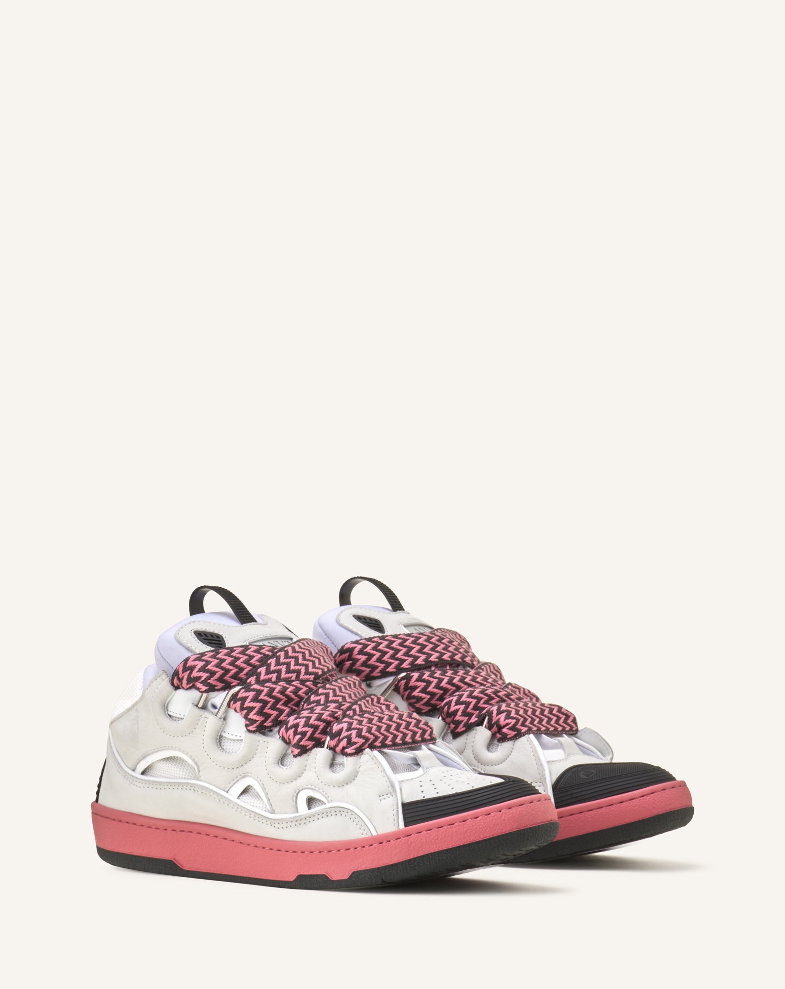 SNEAKERS CURB BICO EN CUIR BLANC
