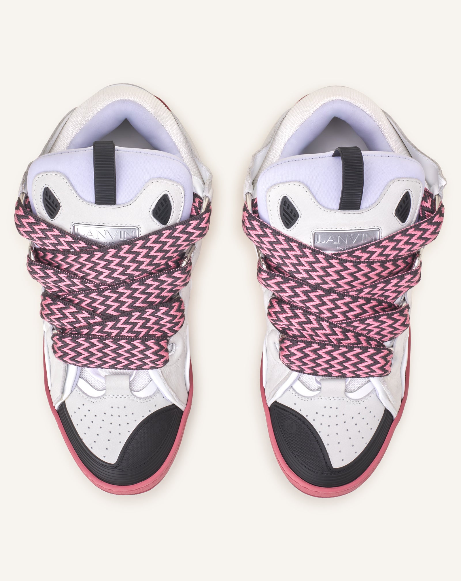 SNEAKERS CURB BICO EN CUIR BLANC