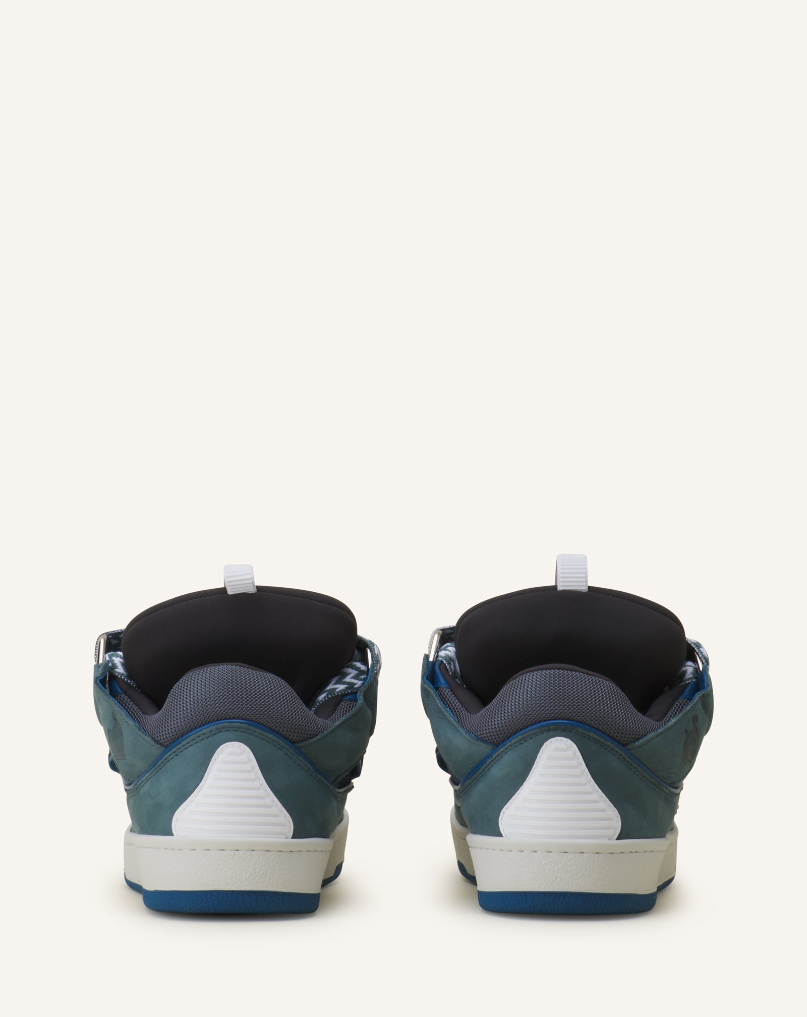 SNEAKERS CURB BICO EN CUIR BLEU