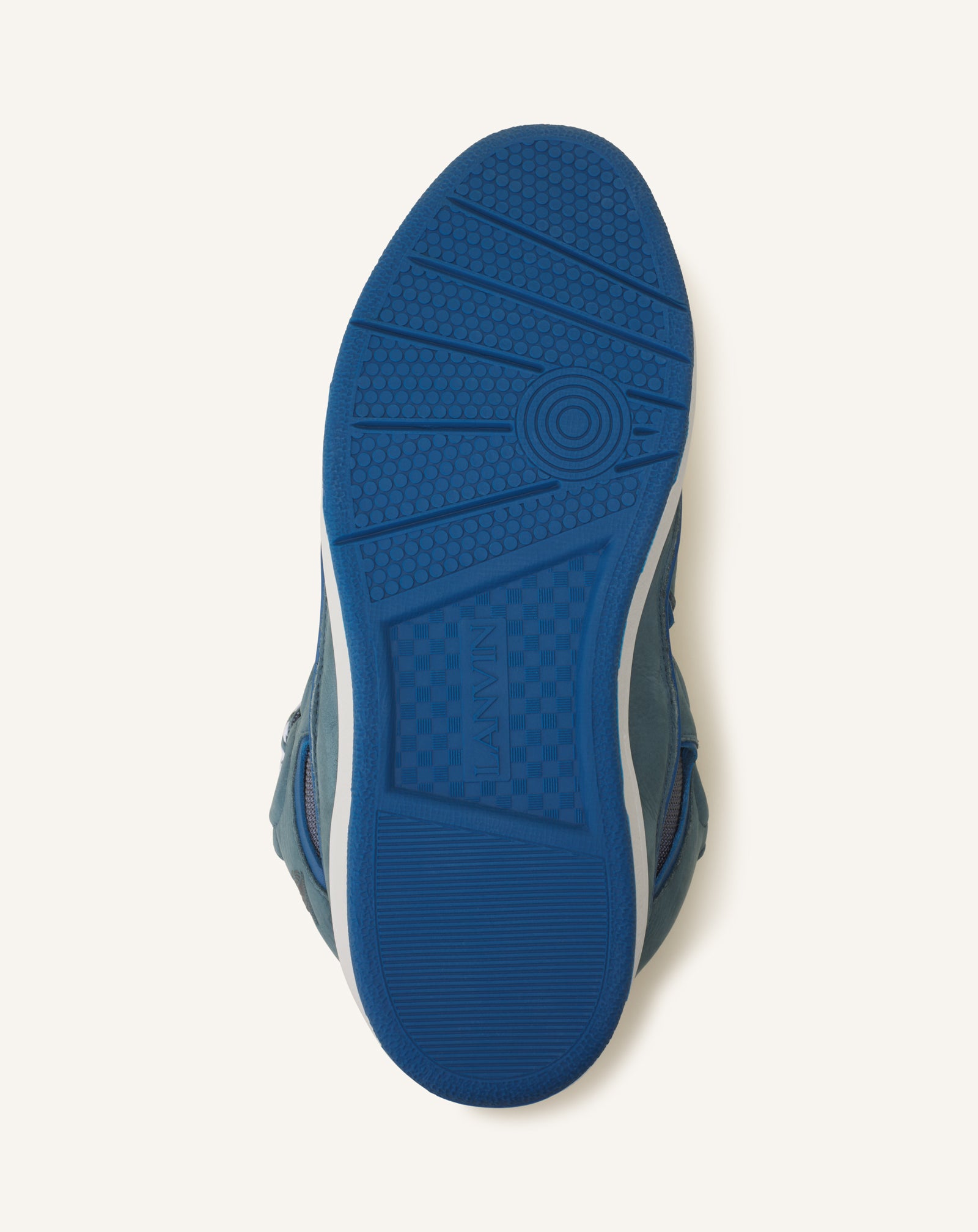 SNEAKERS CURB BICO EN CUIR BLEU