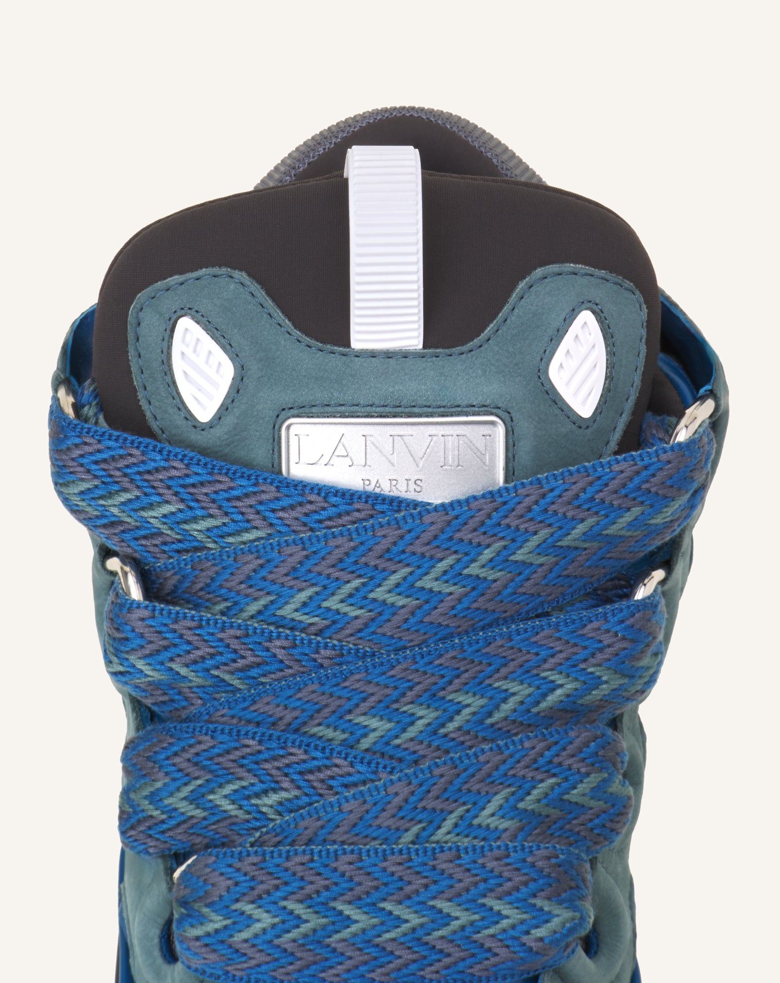 SNEAKERS CURB BICO EN CUIR BLEU