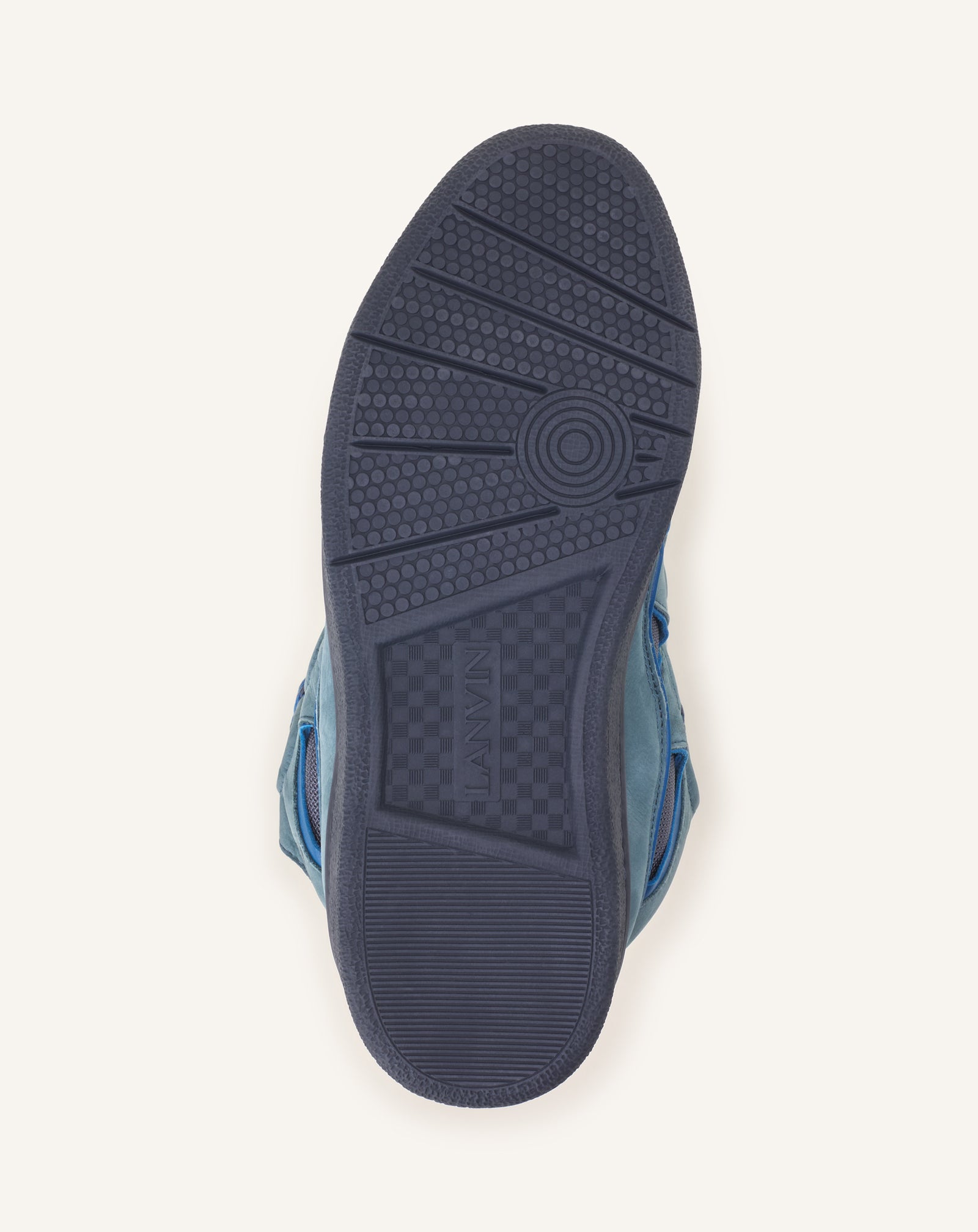 SNEAKERS CURB BICO EN CUIR BLEU