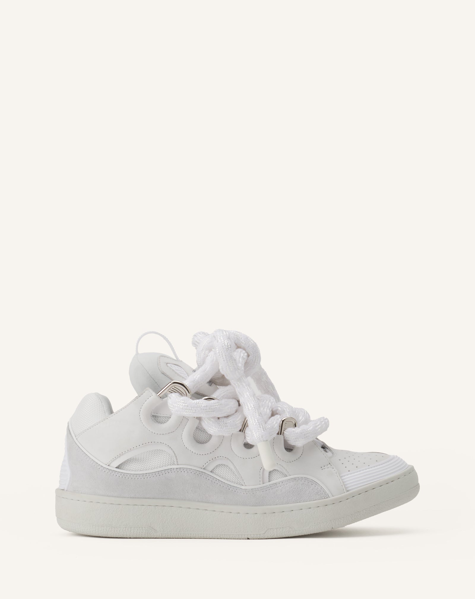 SNEAKERS CURB SNAKE EN CUIR BLANC