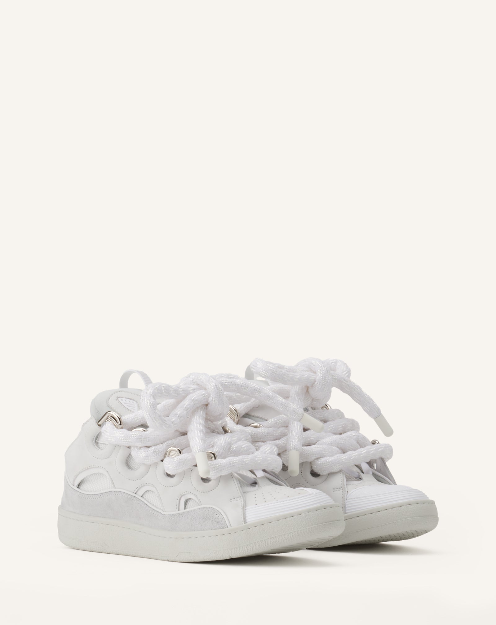 SNEAKERS CURB SNAKE EN CUIR BLANC