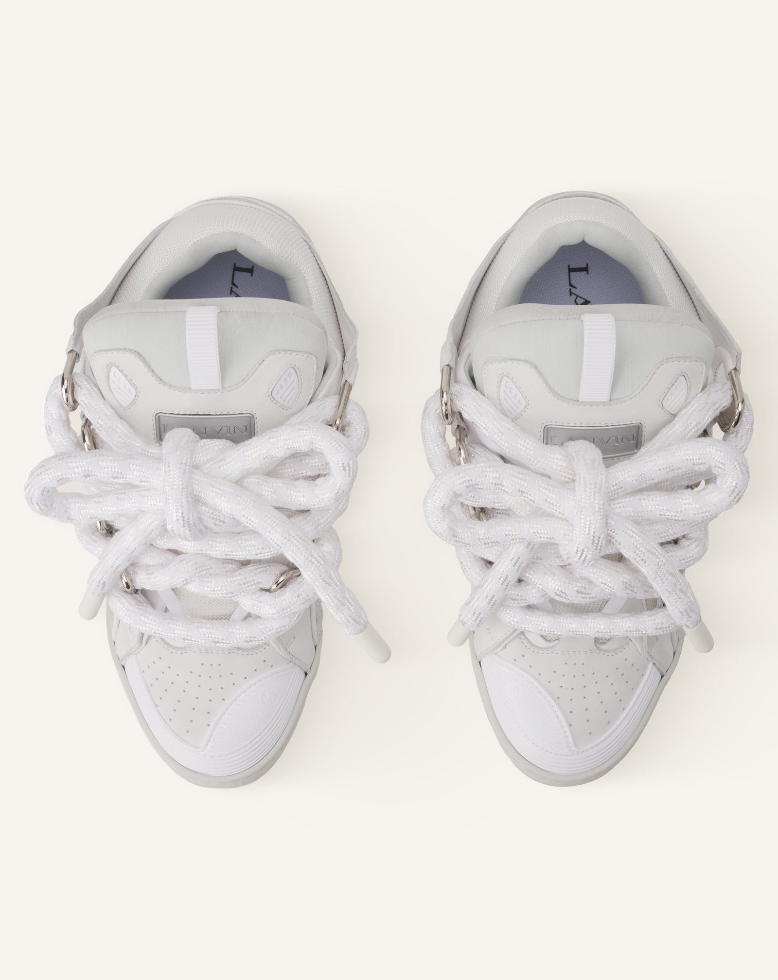 SNEAKERS CURB SNAKE EN CUIR BLANC