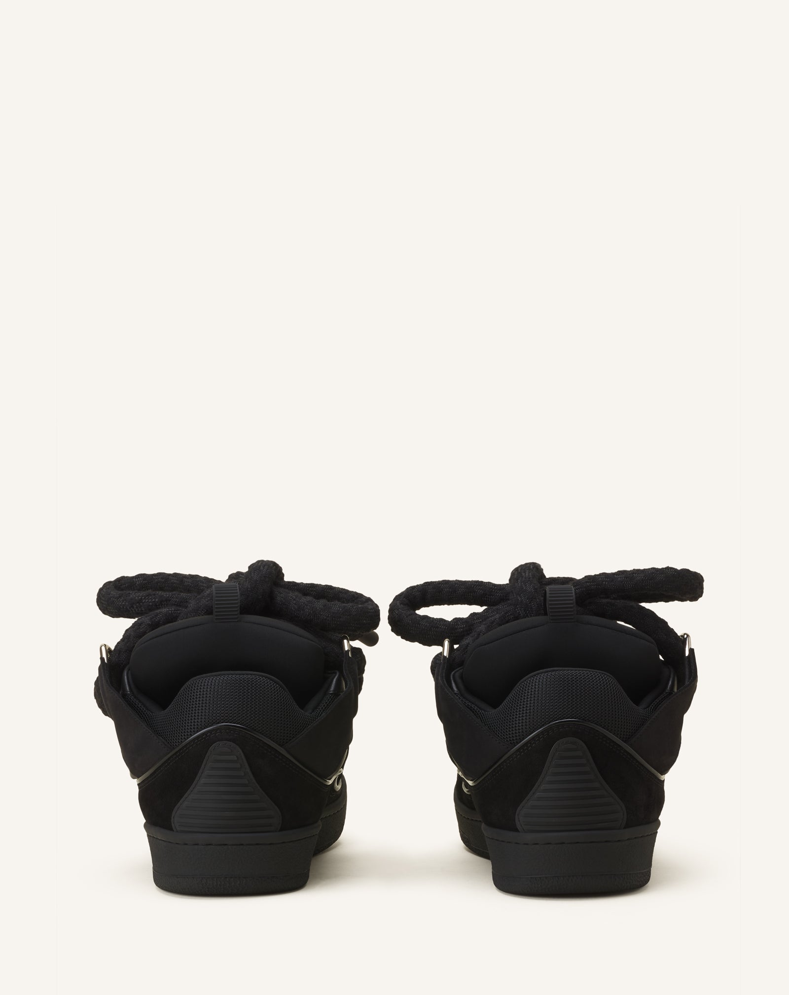 SNEAKERS CURB SNAKE EN CUIR NOIR