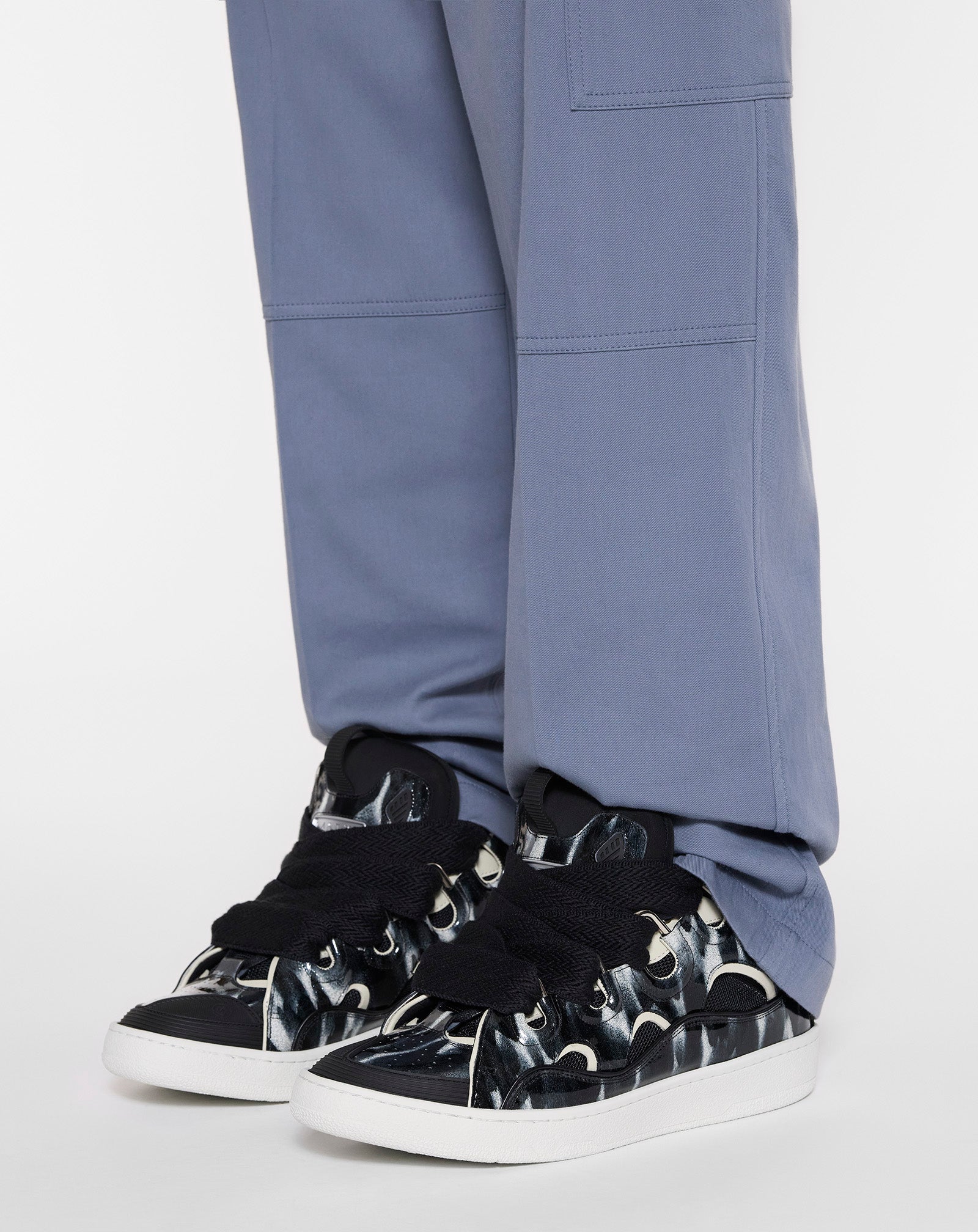 SNEAKERS CURB EN CUIR À PAILLETTES