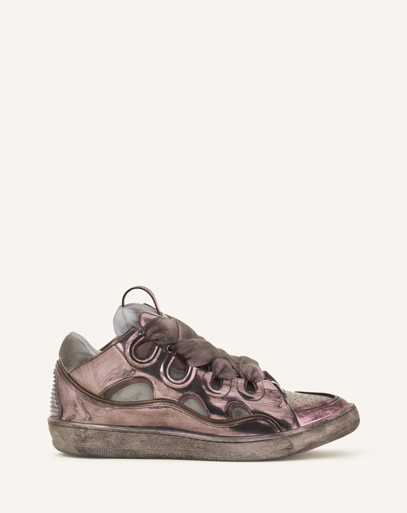 SNEAKERS CURB EN TISSU TECHNIQUE METALLISE