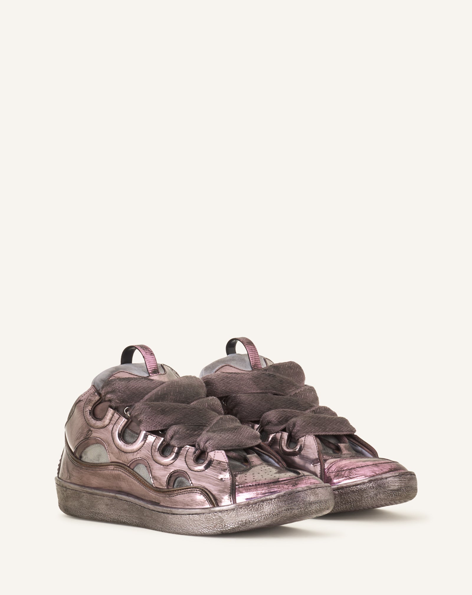 SNEAKERS CURB EN TISSU TECHNIQUE METALLISE