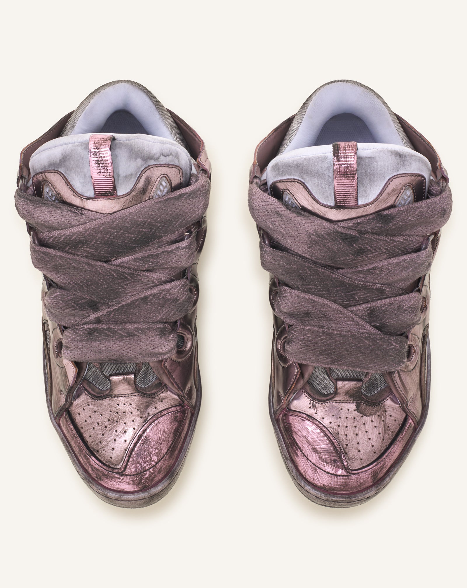 SNEAKERS CURB EN TISSU TECHNIQUE METALLISE