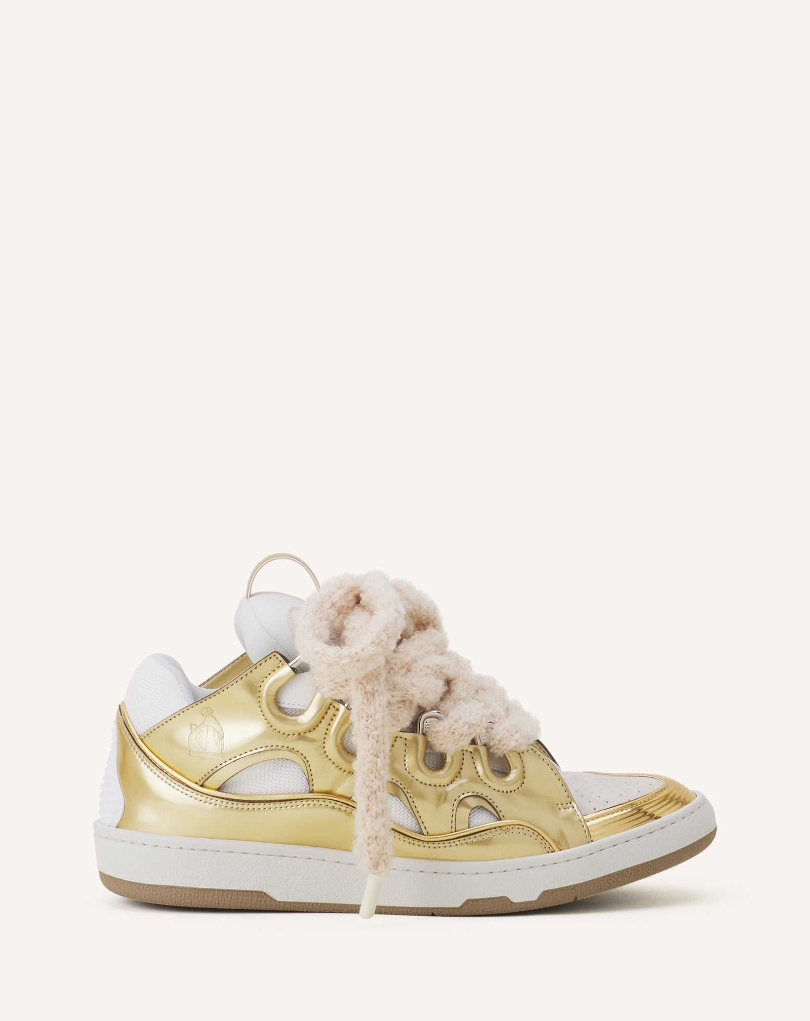 CURB SNEAKERS EN CUIR METALISÉ LACETS MAILLE