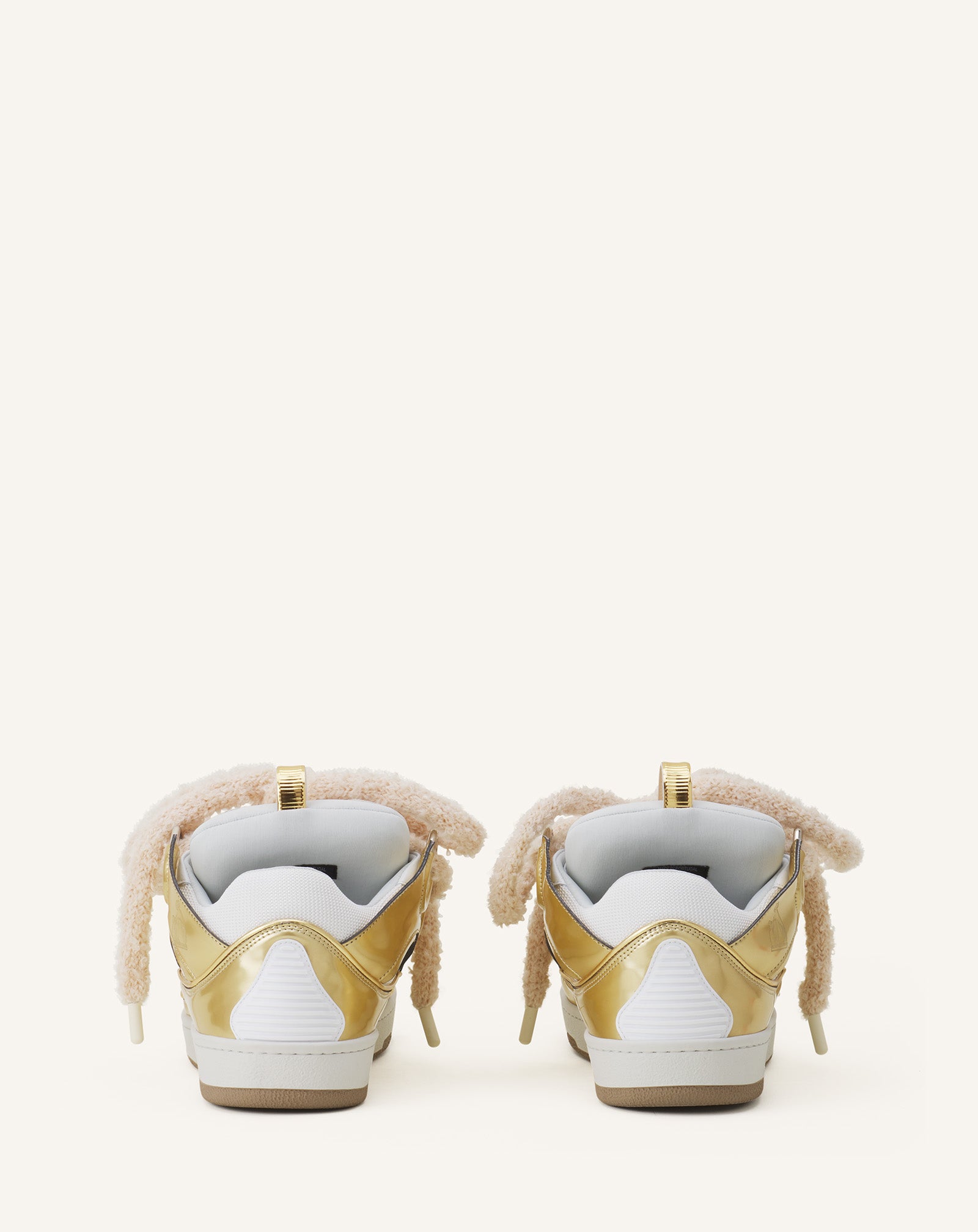 CURB SNEAKERS EN CUIR METALISÉ LACETS MAILLE