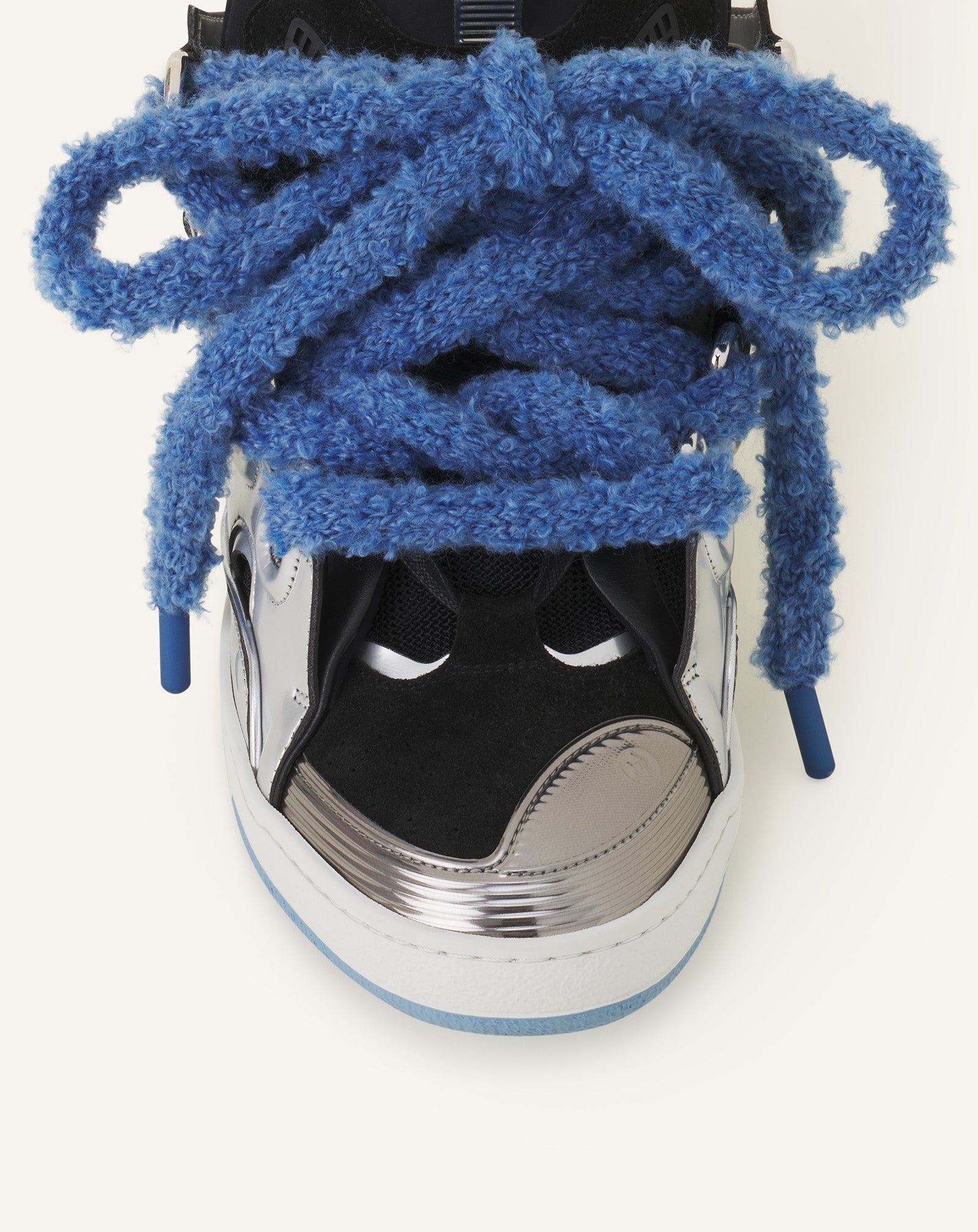 CURB SNEAKERS EN CUIR METALISÉ LACETS MAILLE