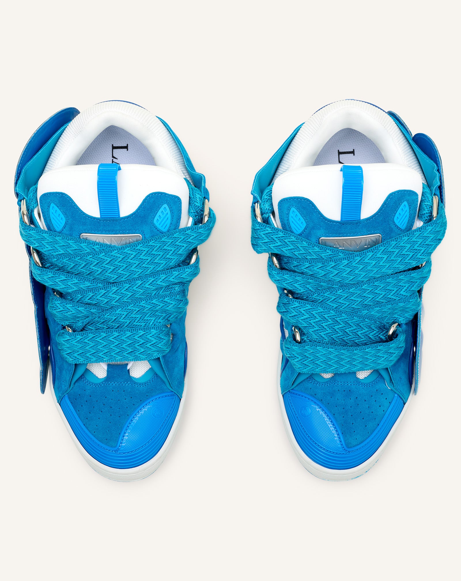 SNEAKERS URBAN CURB EN CUIR À PATCH BLEU