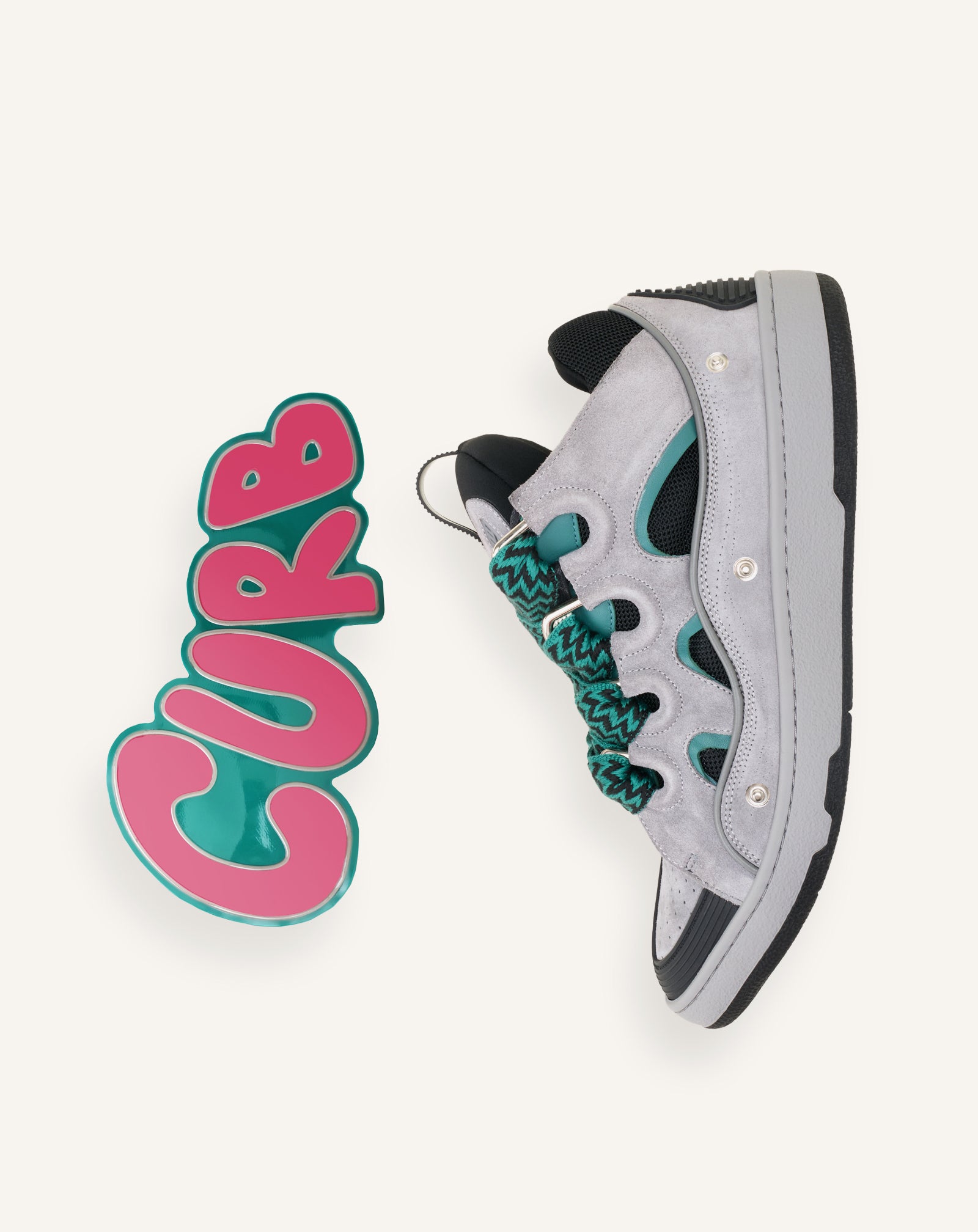 SNEAKERS URBAN CURB EN CUIR À PATCH
