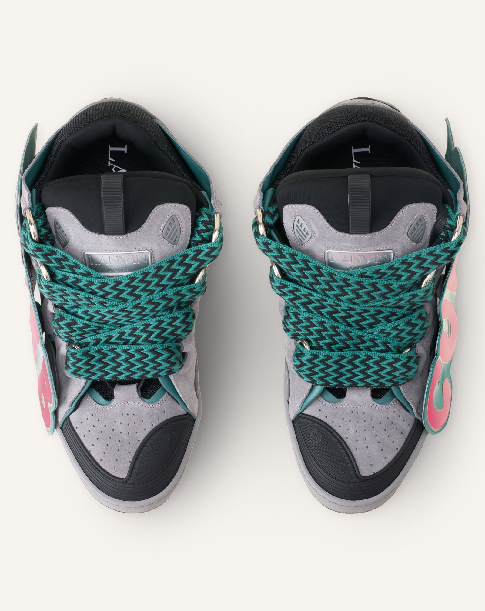 SNEAKERS URBAN CURB EN CUIR À PATCH VERT