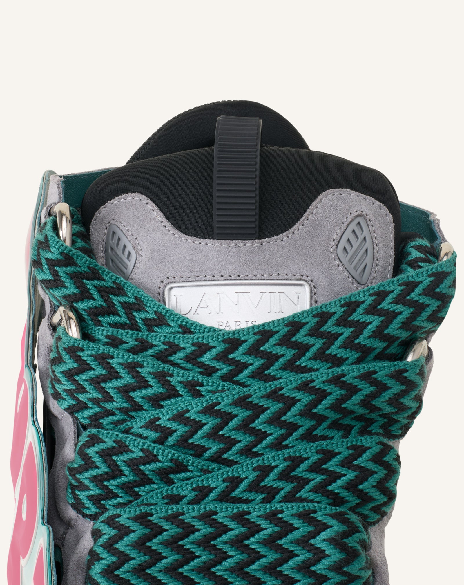 SNEAKERS URBAN CURB EN CUIR À PATCH VERT