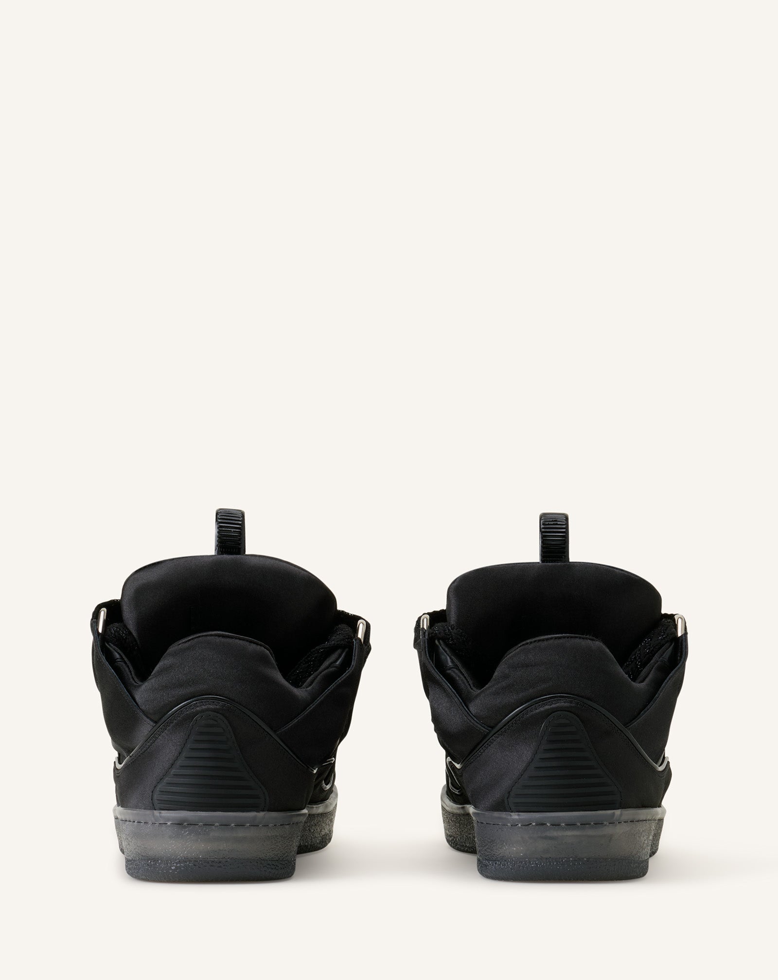 SNEAKERS CURB EN SATIN NOIR