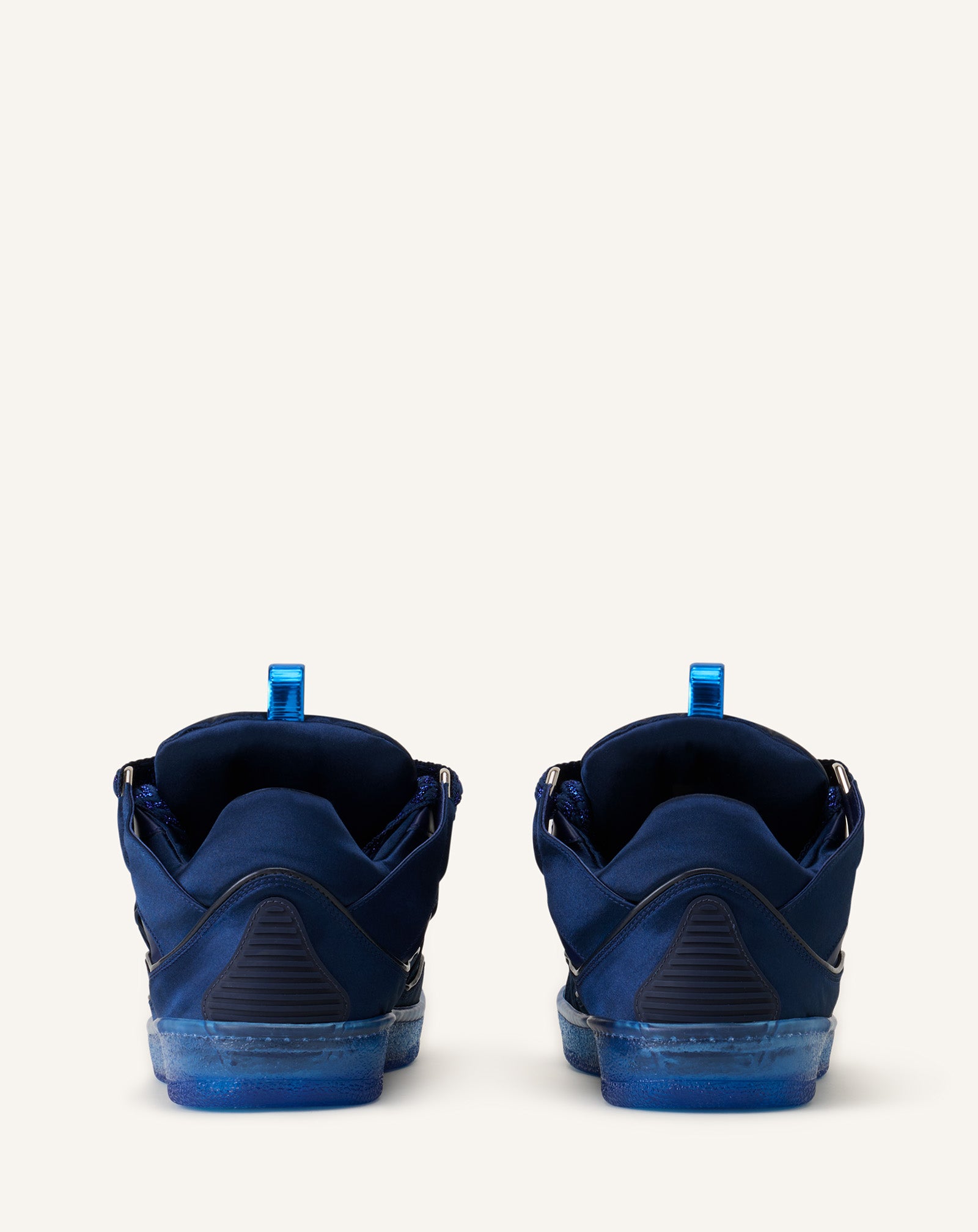 SNEAKERS CURB EN SATIN BLEU